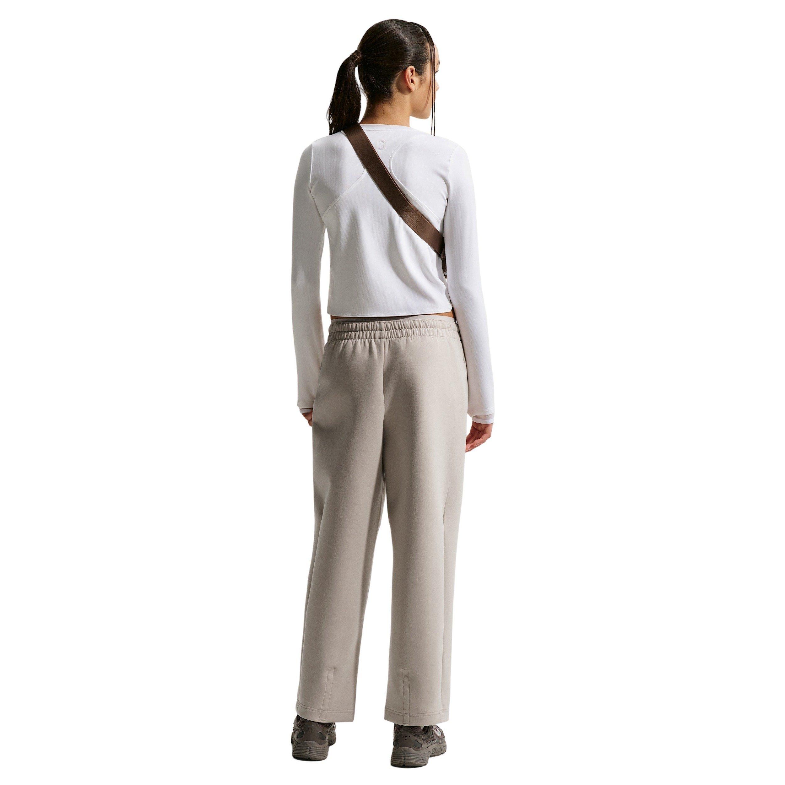 Nike Big Girls' MAVN Dri-FIT Ribbed Long-Sleeve Top -White - WHITE Thumbnail View 5