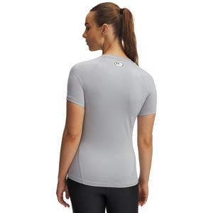 Under Armour Women's HeatGear Compression Short Sleeve Shirt - Grey/Black