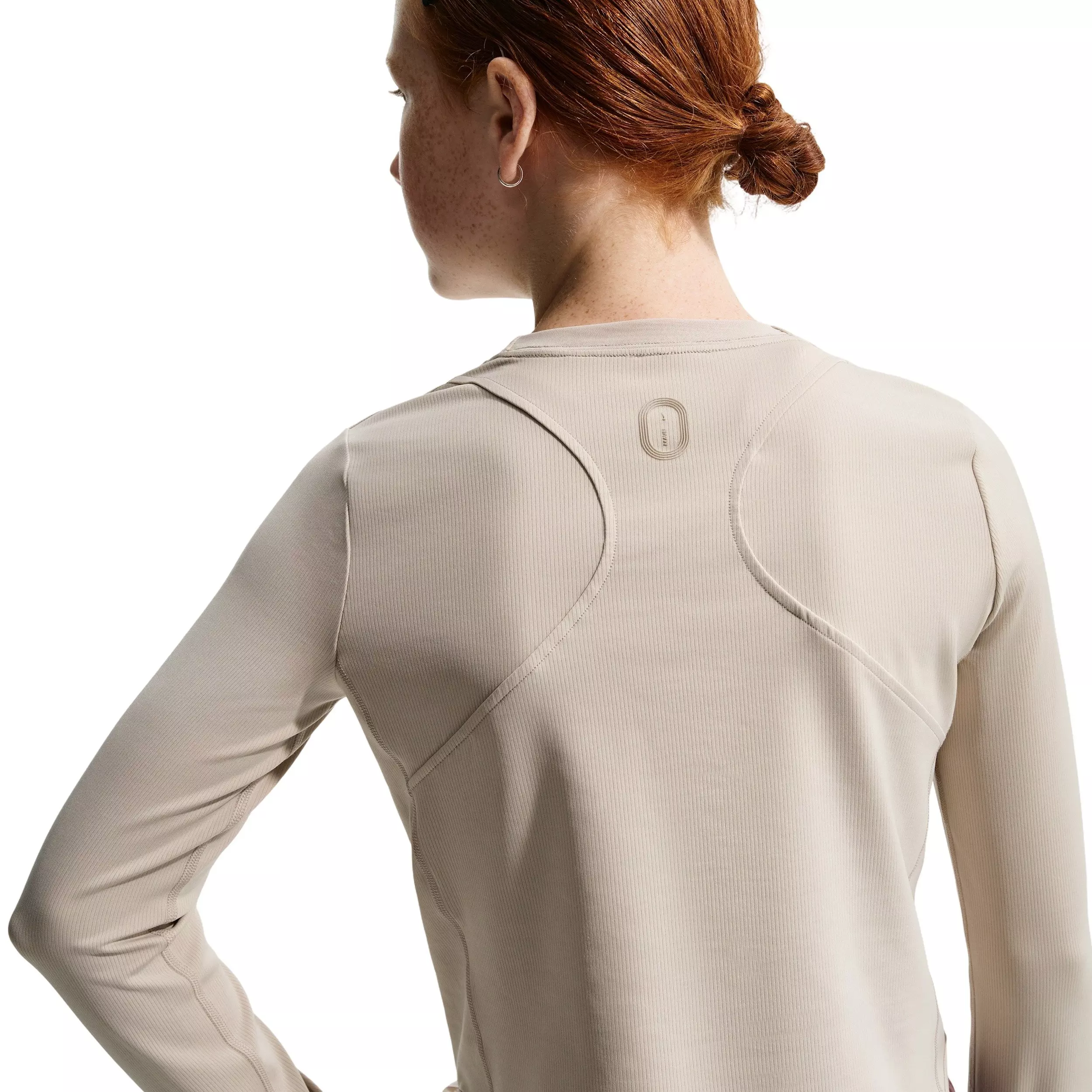 Nike Big Girls' MAVN Dri-FIT Ribbed Long-Sleeve Top -Cream - CREAM