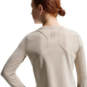 Nike Big Girls' MAVN Dri-FIT Ribbed Long-Sleeve Top -Cream