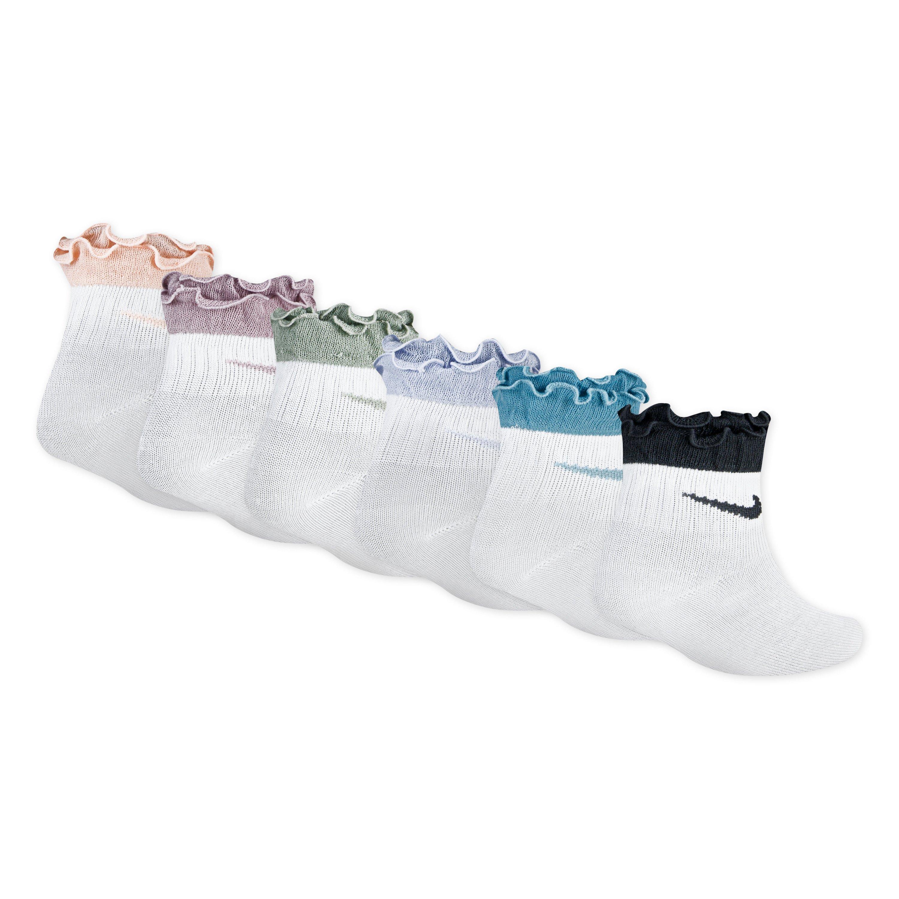 Nike Ruffle 6-Pack Ankle Little Girls' White/Multi Socks