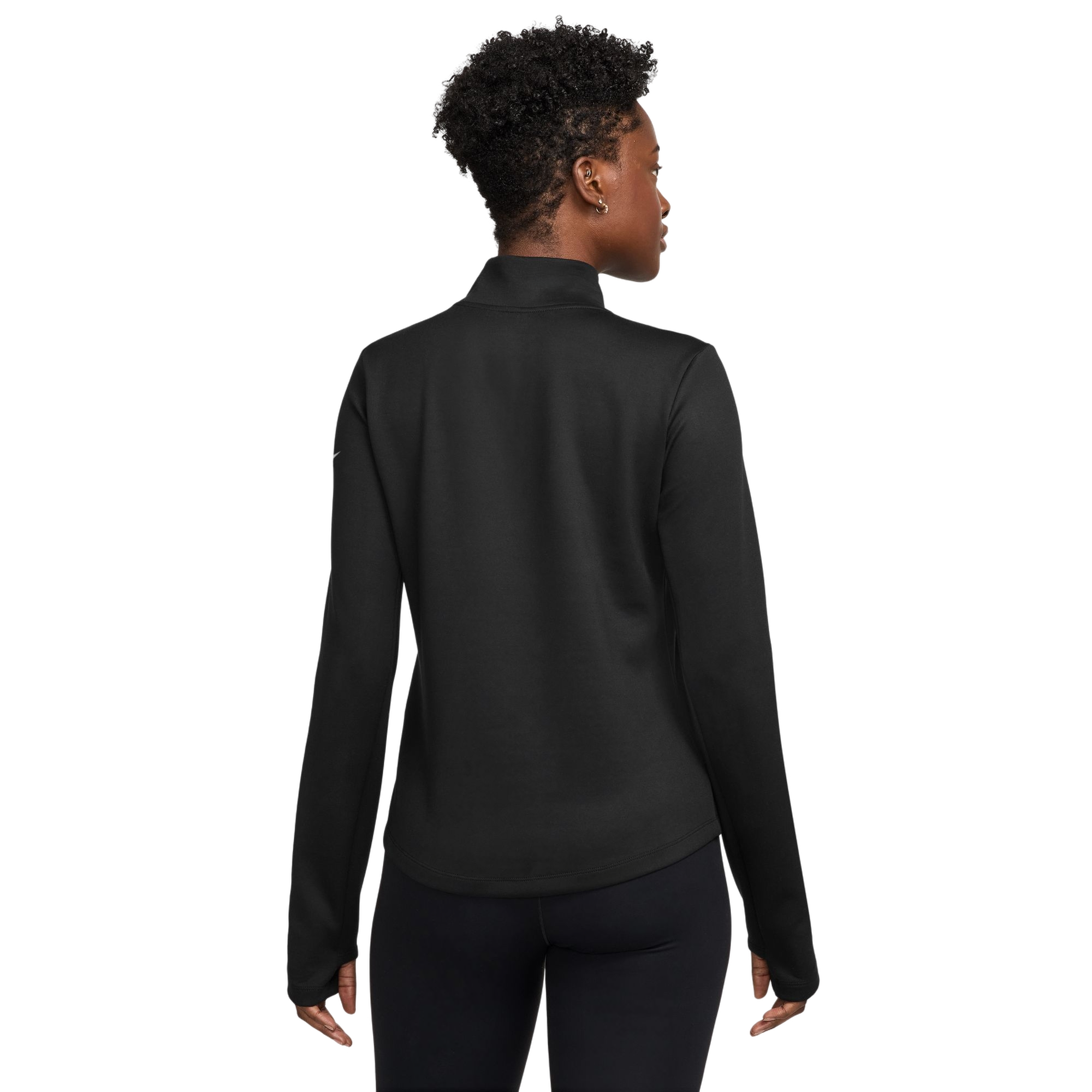 Nike Women's One Therma-FIT 1/2-Zip Mid Layer Jacket - BLACK Thumbnail View 2