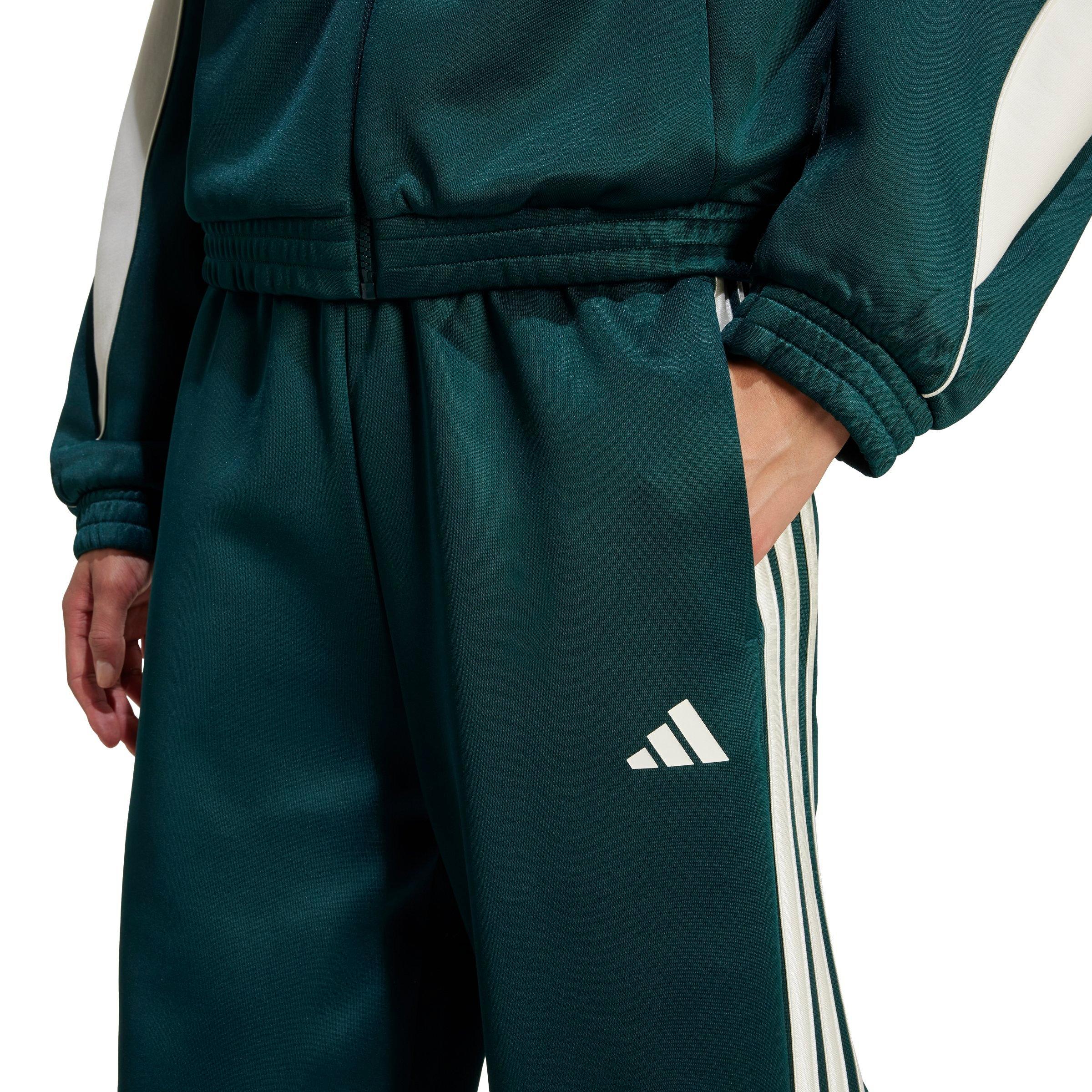 adidas Women's Stadium 3-Stripes Track Pants - GREEN Thumbnail View 4