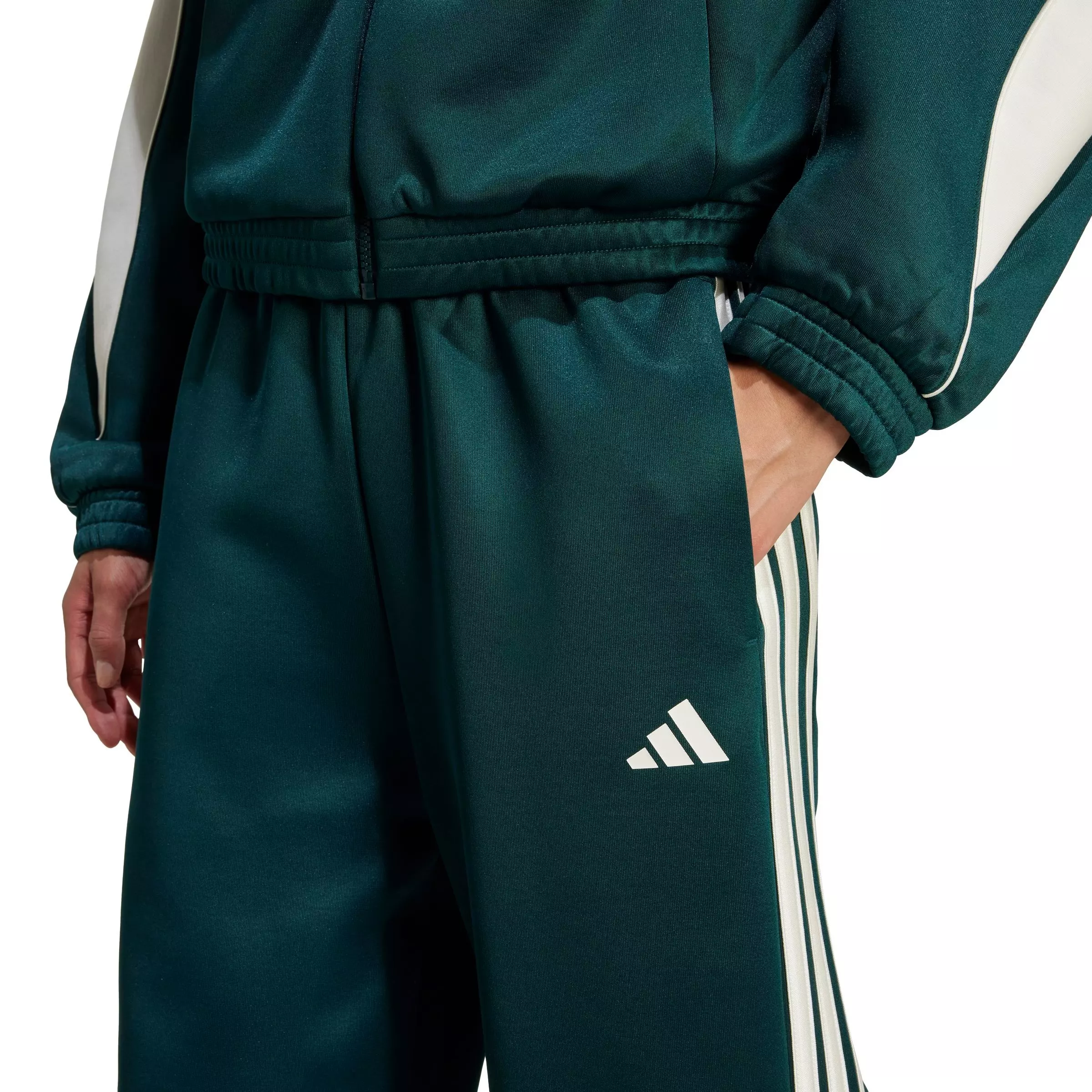 adidas Women's Stadium 3-Stripes Track Pants - GREEN