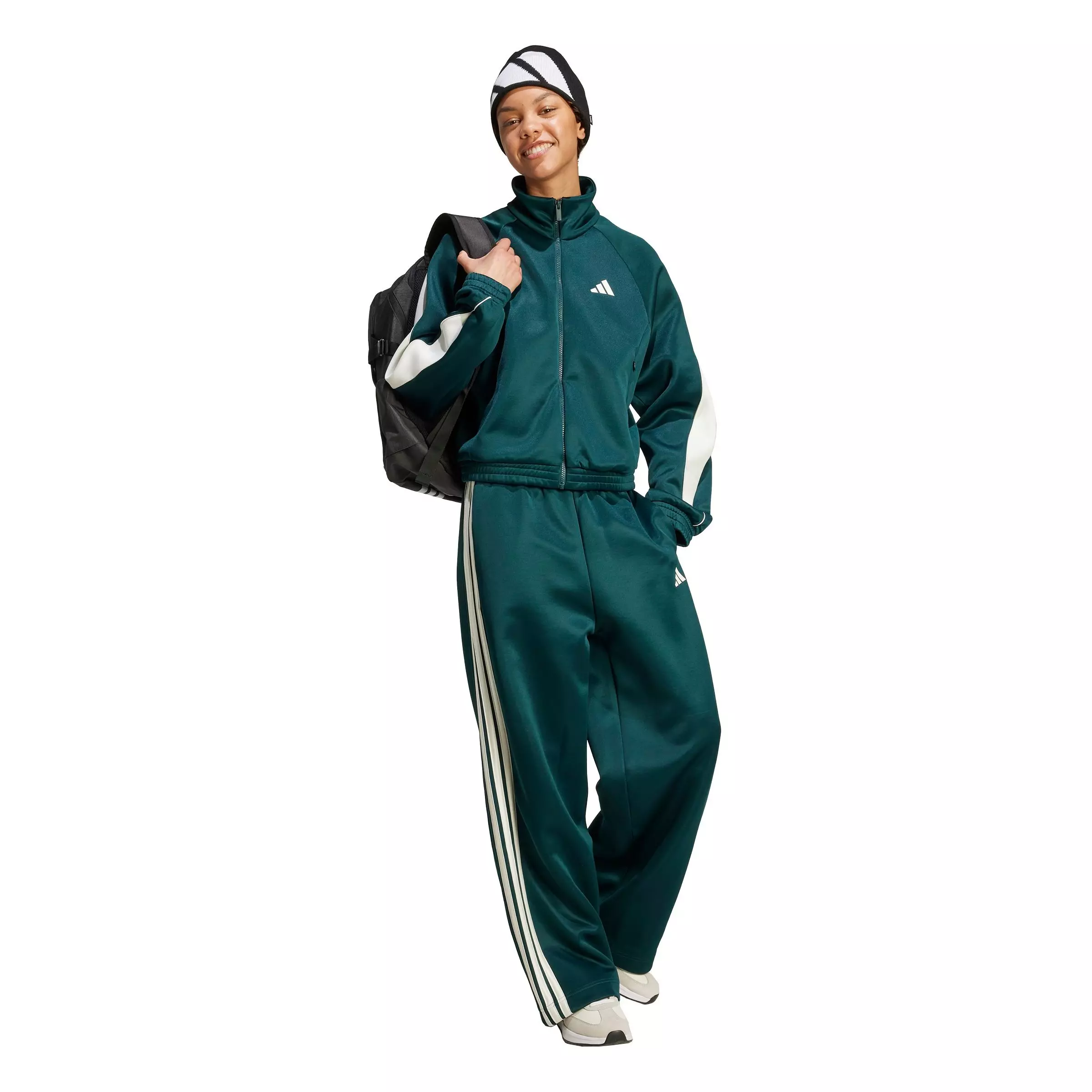adidas Women's Stadium 3-Stripes Track Pants - GREEN