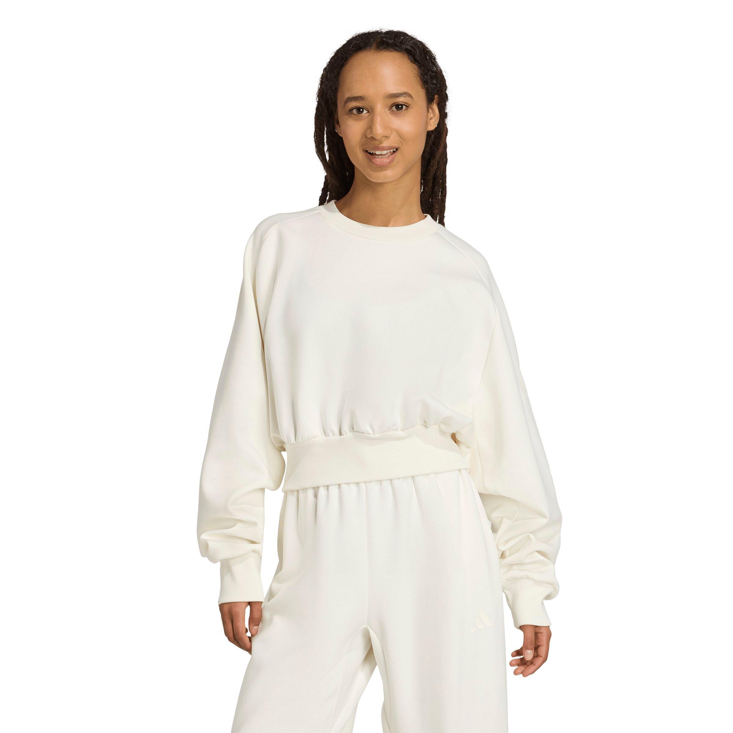 adidas Women's ALL SZN Soft Lux Loose Sweatshirt - WHITE Thumbnail View 1