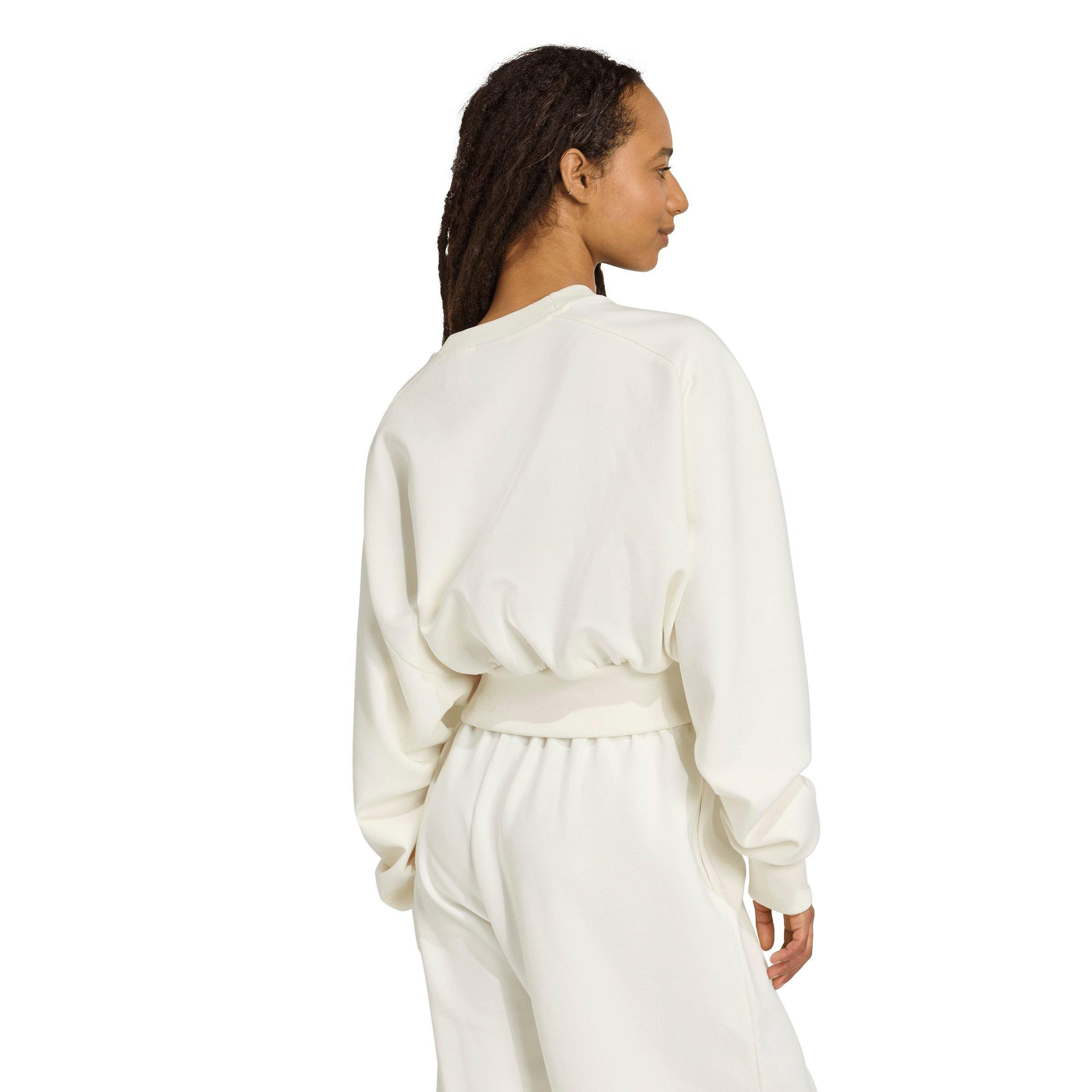 adidas Women's ALL SZN Soft Lux Loose Sweatshirt - WHITE Thumbnail View 2