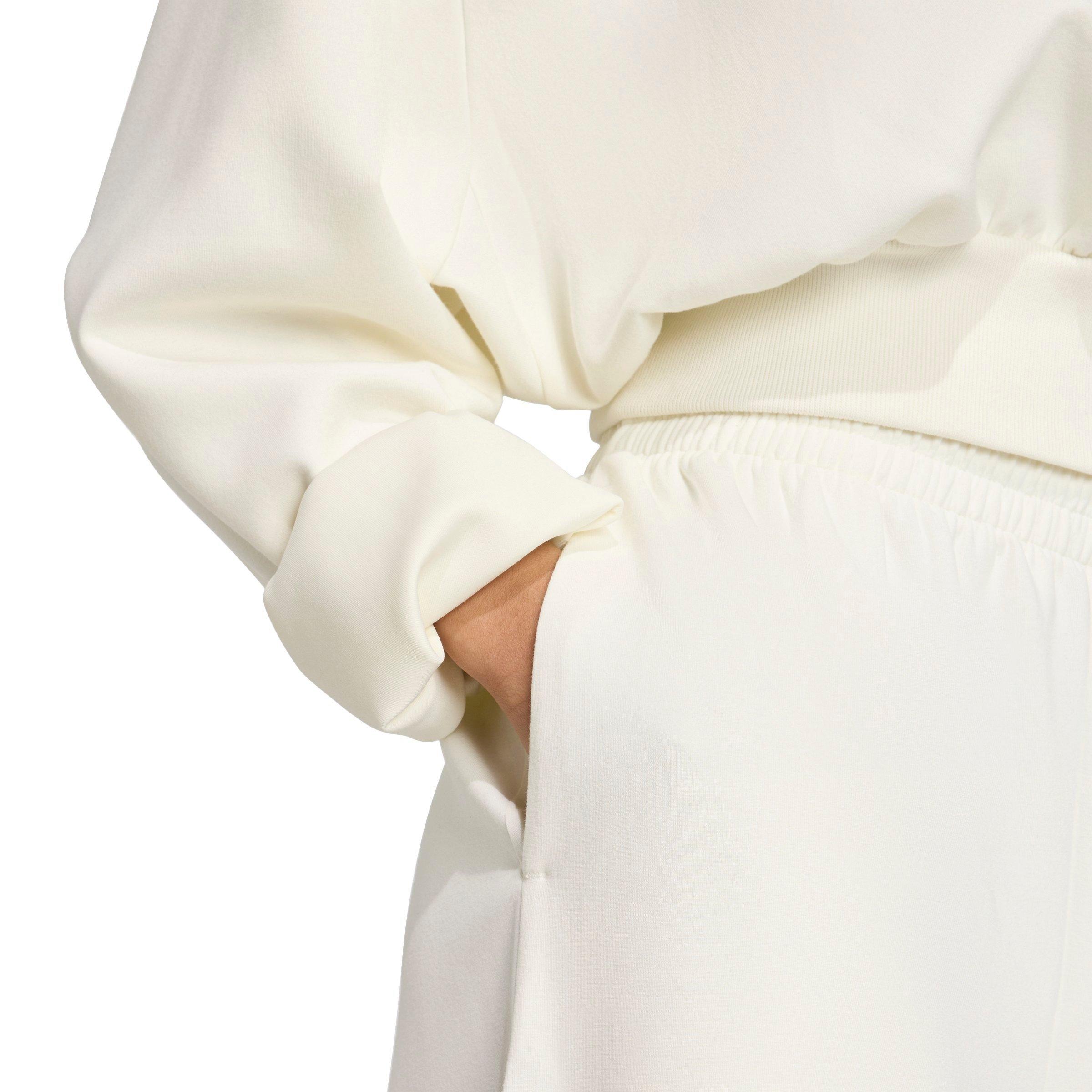 adidas Women's ALL SZN Soft Lux Loose Sweatshirt - WHITE Thumbnail View 4