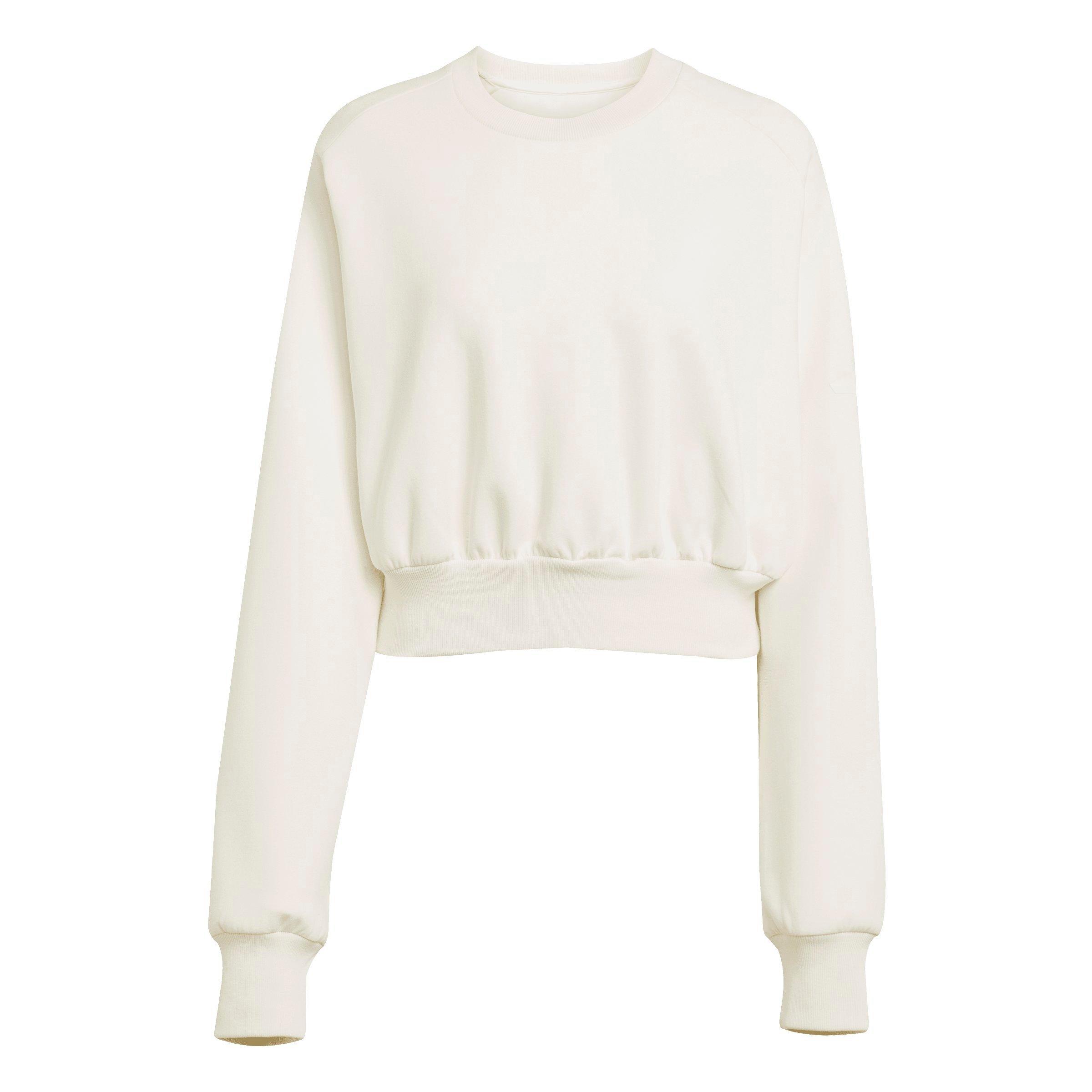 adidas Women's ALL SZN Soft Lux Loose Sweatshirt - WHITE Thumbnail View 6
