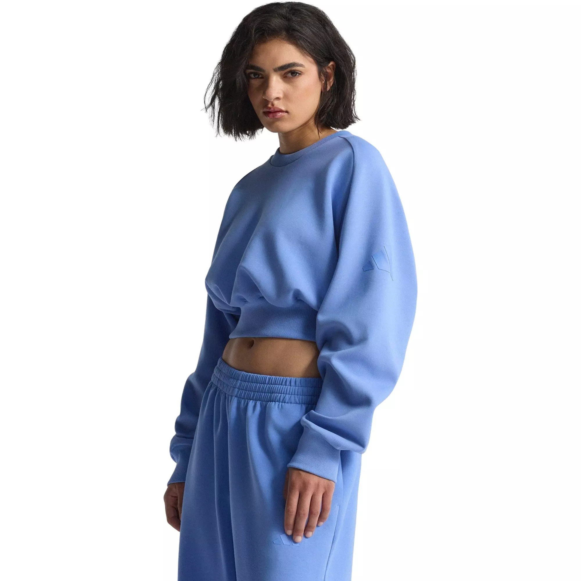 adidas Women's ALL SZN Soft Lux Loose Sweatshirt - Blue - BLUE