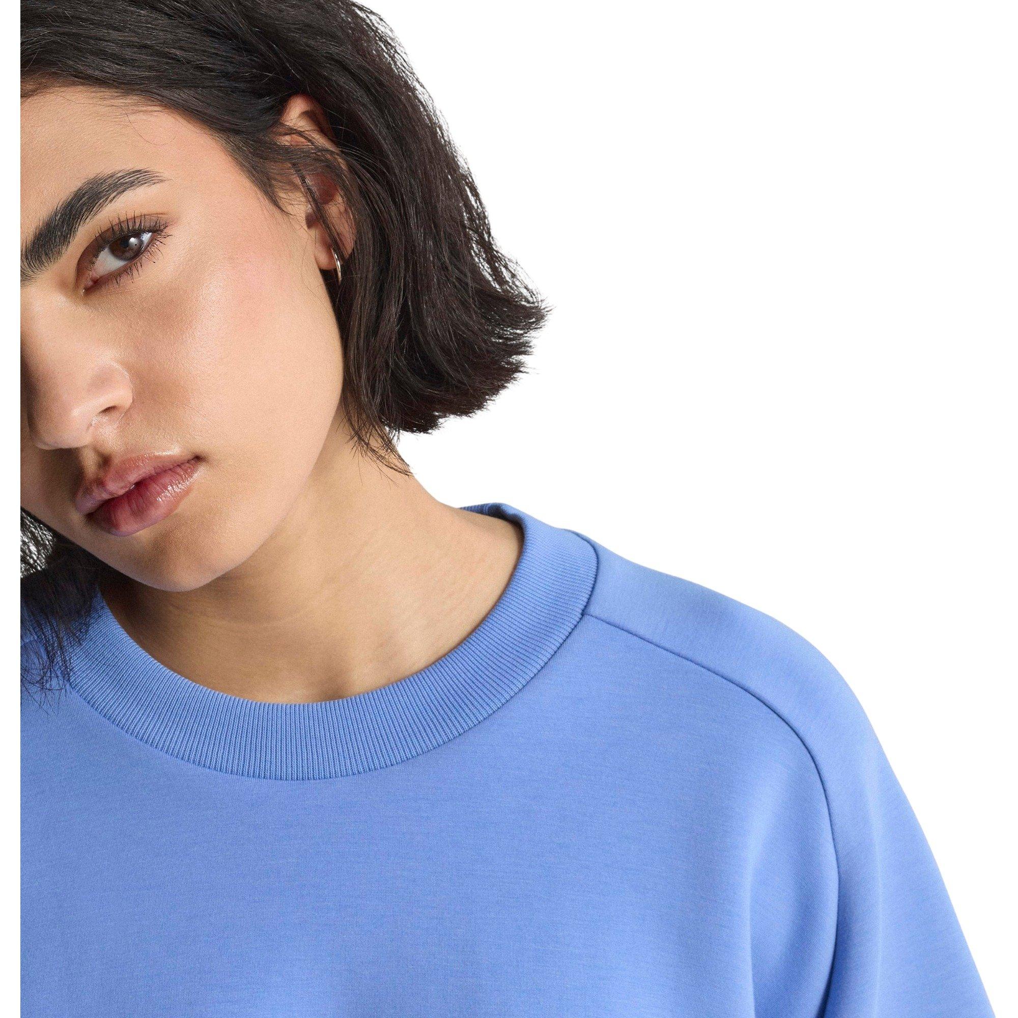 adidas Women's ALL SZN Soft Lux Loose Sweatshirt - Blue - BLUE Thumbnail View 5