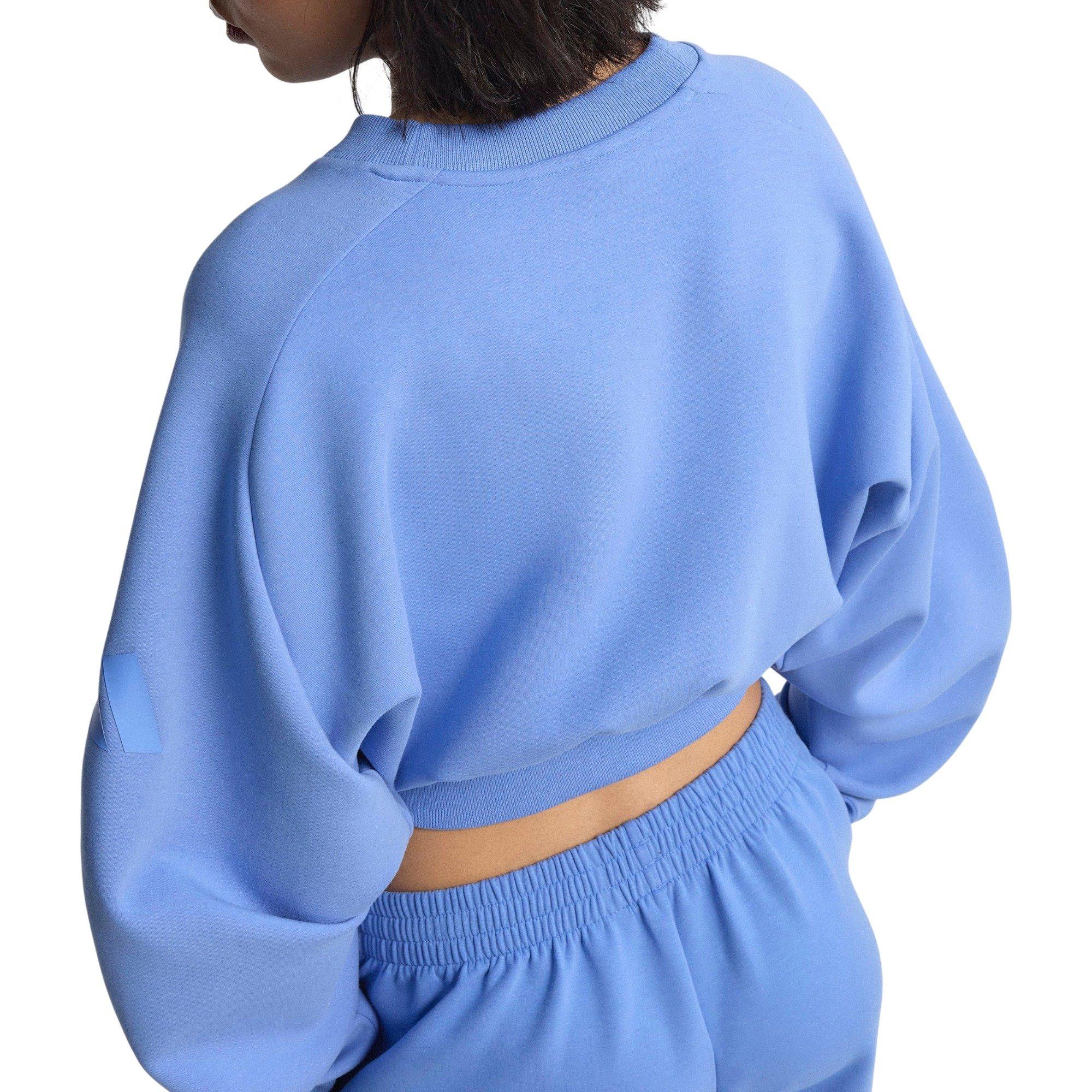adidas Women's ALL SZN Soft Lux Loose Sweatshirt - Blue - BLUE Thumbnail View 6