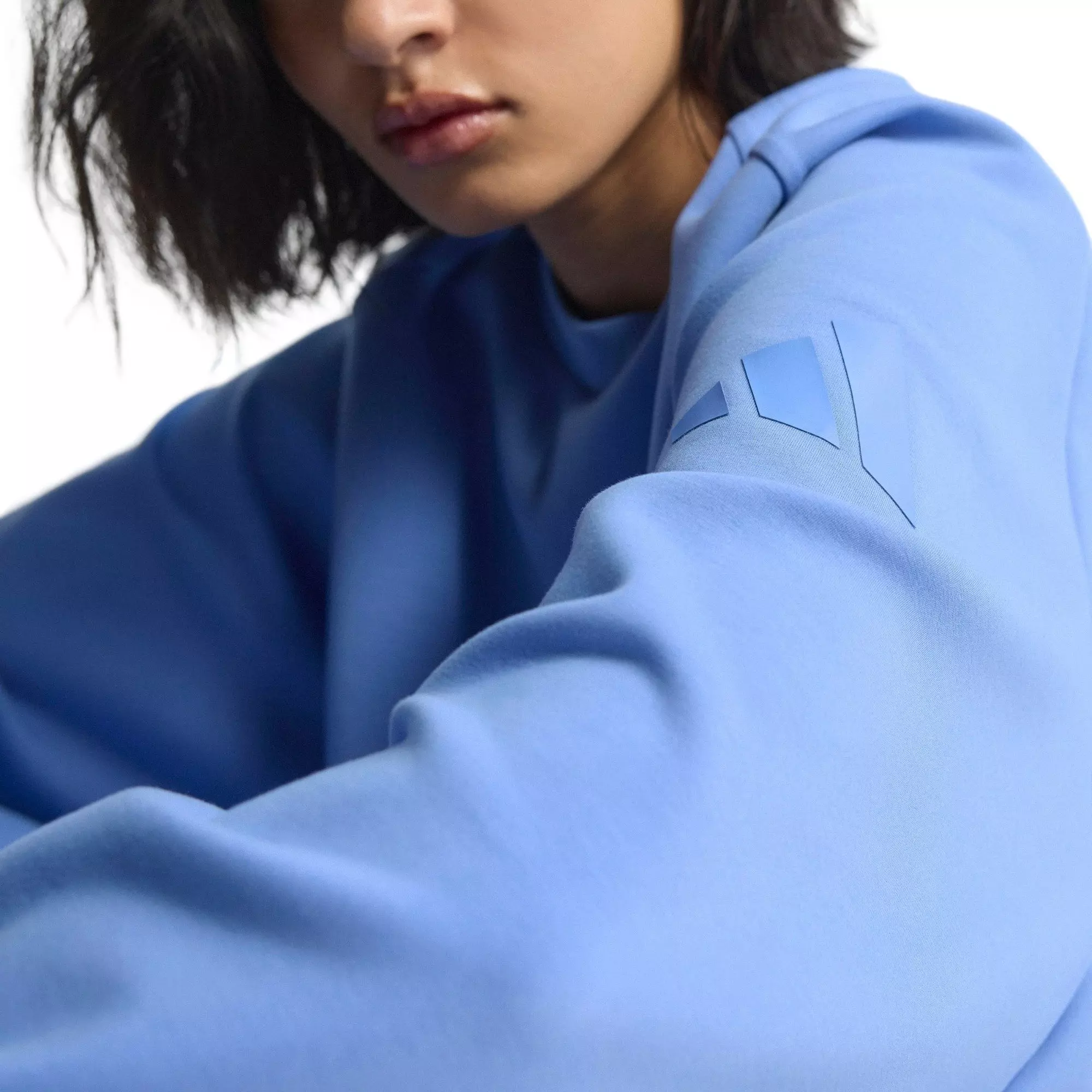 adidas Women's ALL SZN Soft Lux Loose Sweatshirt-Blue - BLUE