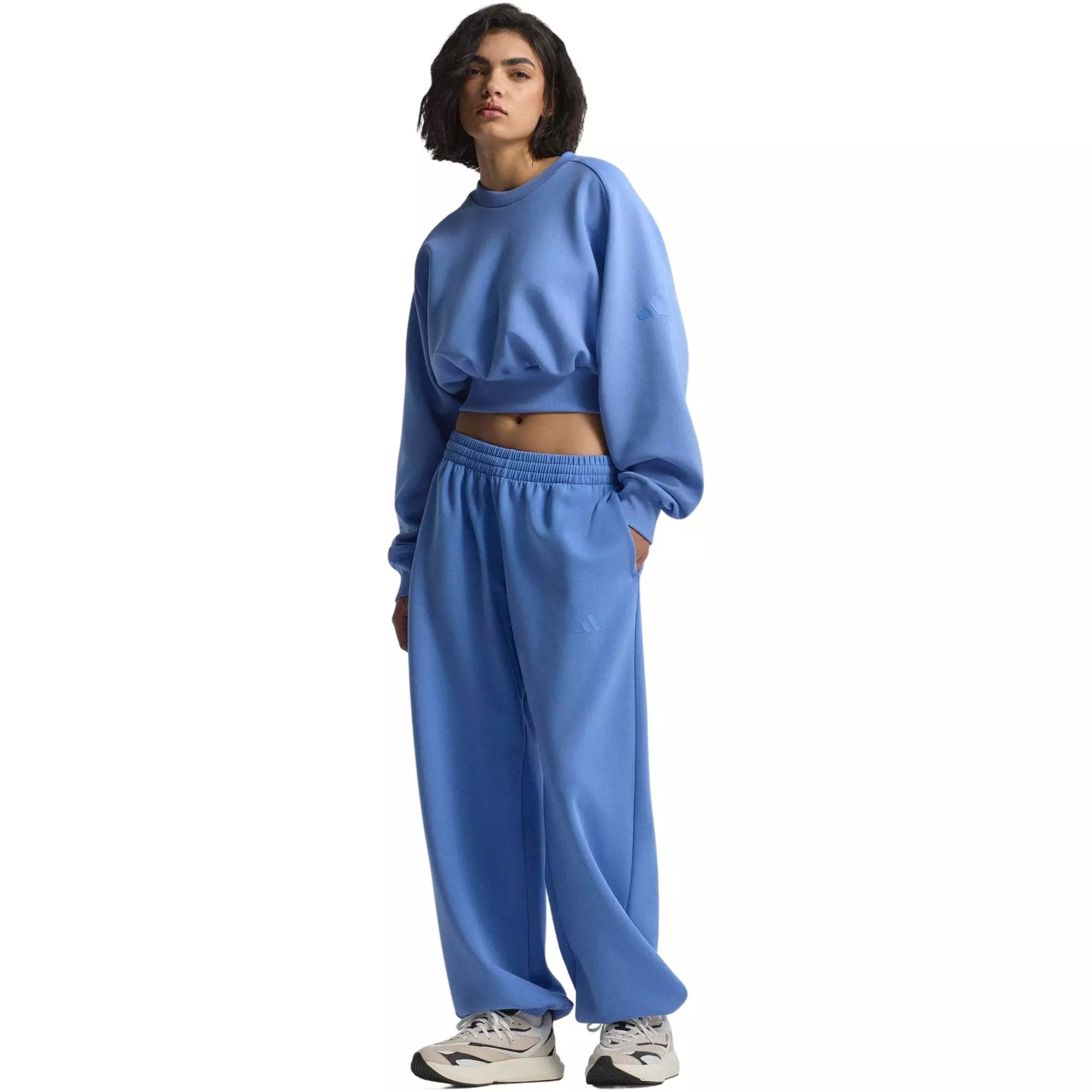 adidas Women's ALL SZN Soft Lux Loose Sweatshirt - Blue - BLUE