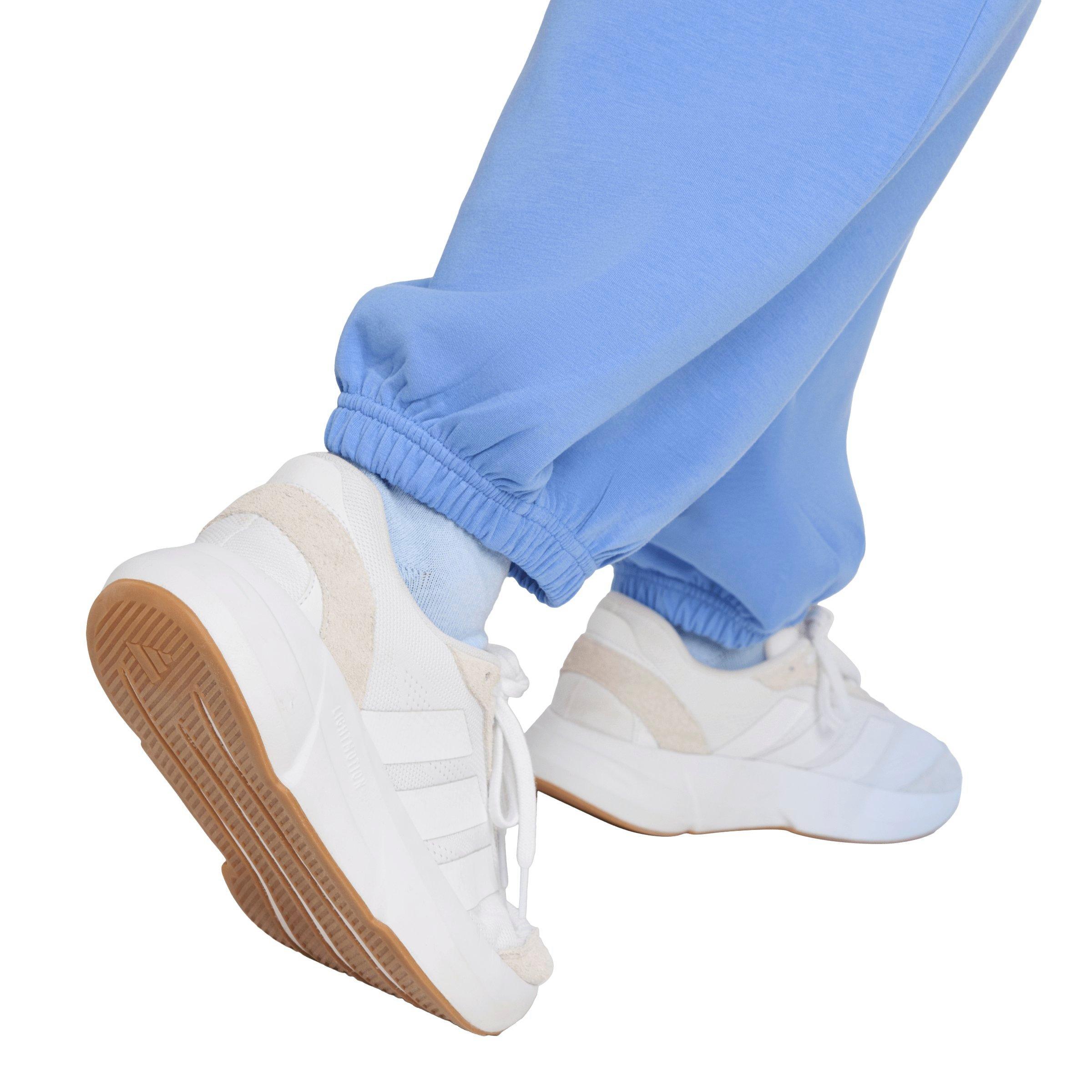 adidas Women's ALL SZN Soft Lux Loose Pants - BLUE Thumbnail View 4