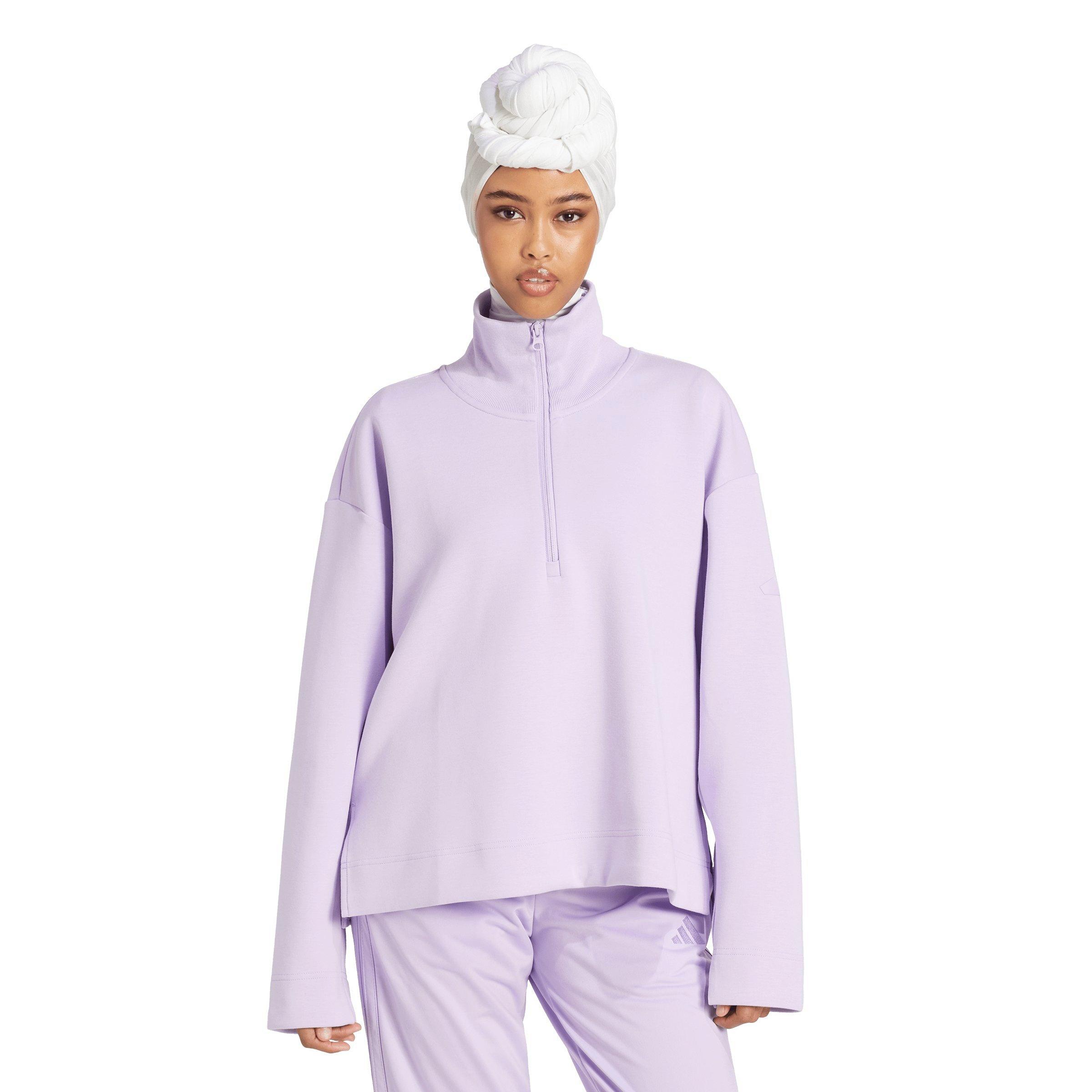 adidas Women's ALL SZN Soft Lux Quarter-Zip Jacket - LILAC Thumbnail View 1