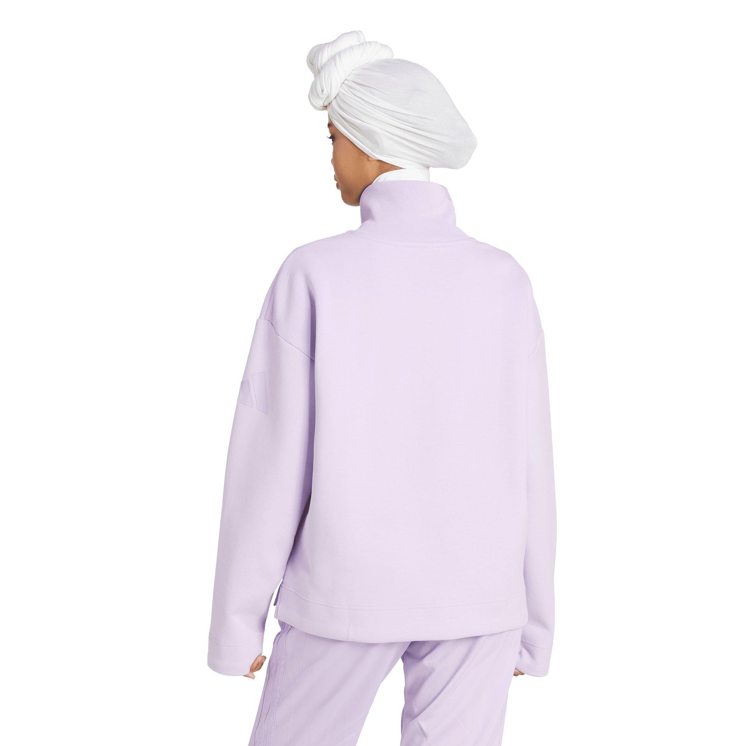 adidas Women's ALL SZN Soft Lux Quarter-Zip Jacket - LILAC Thumbnail View 2
