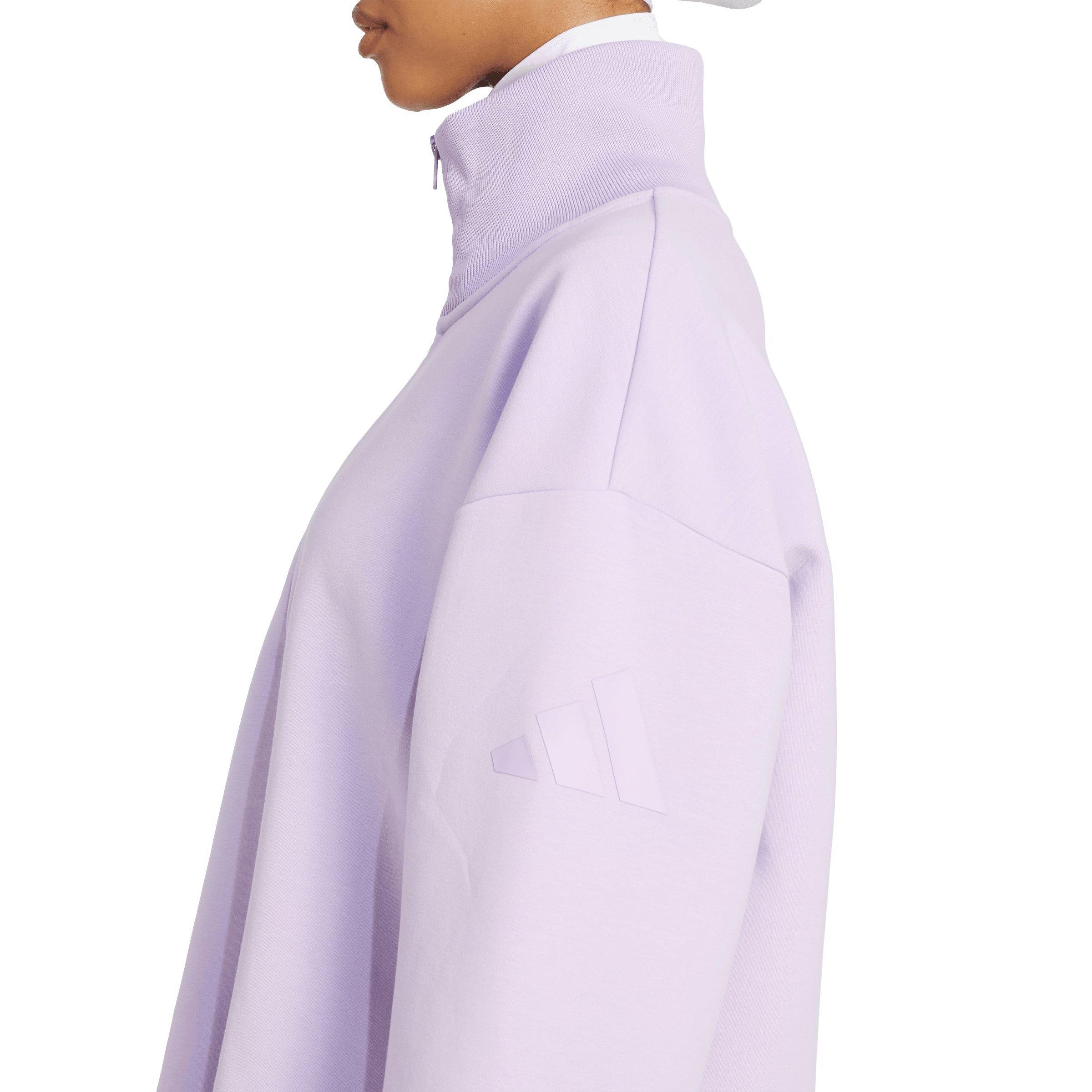 adidas Women's ALL SZN Soft Lux Quarter-Zip Jacket - LILAC Thumbnail View 3