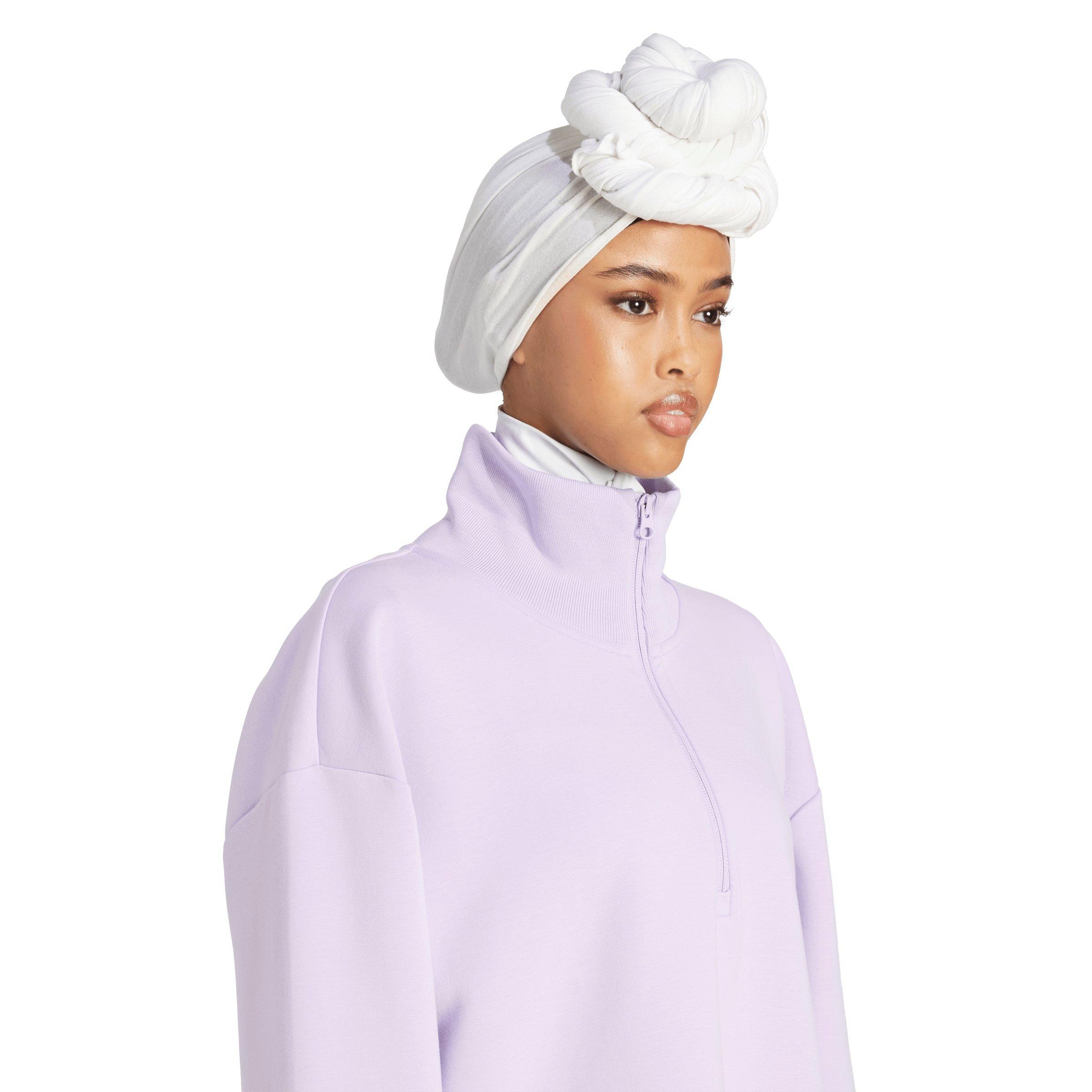 adidas Women's ALL SZN Soft Lux Quarter-Zip Jacket - LILAC Thumbnail View 4
