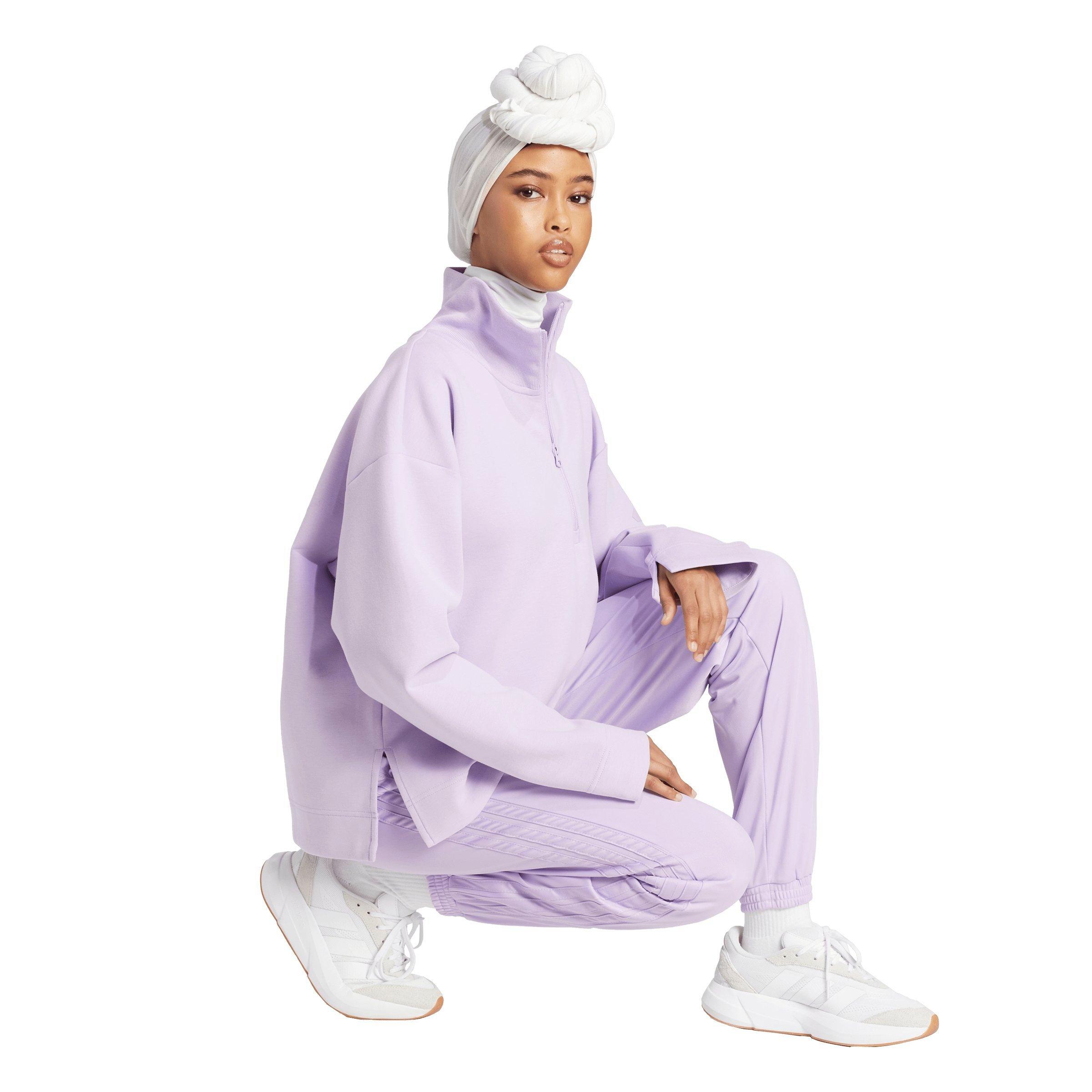 adidas Women's ALL SZN Soft Lux Quarter-Zip Jacket - LILAC Thumbnail View 5