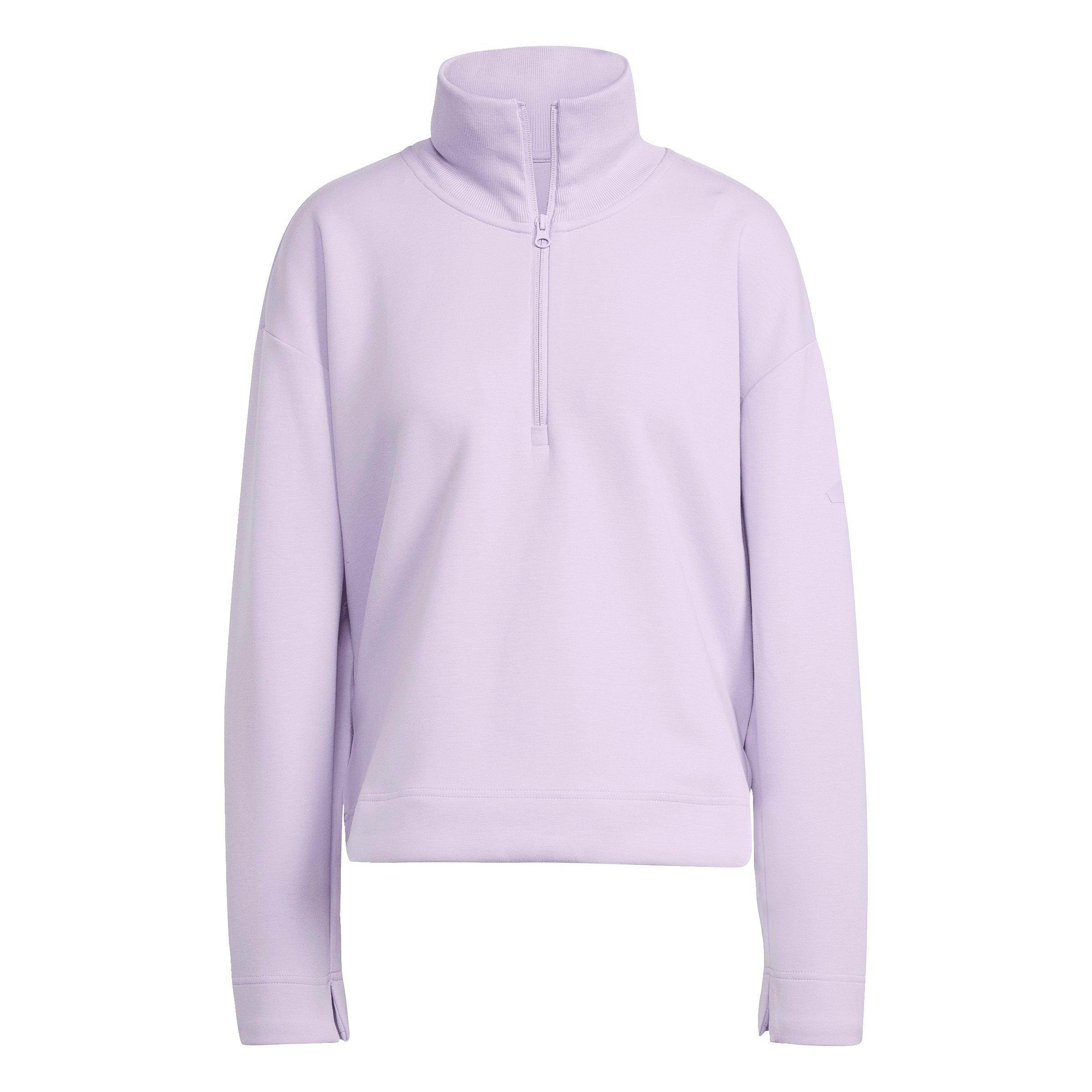 adidas Women's ALL SZN Soft Lux Quarter-Zip Jacket - LILAC Thumbnail View 6