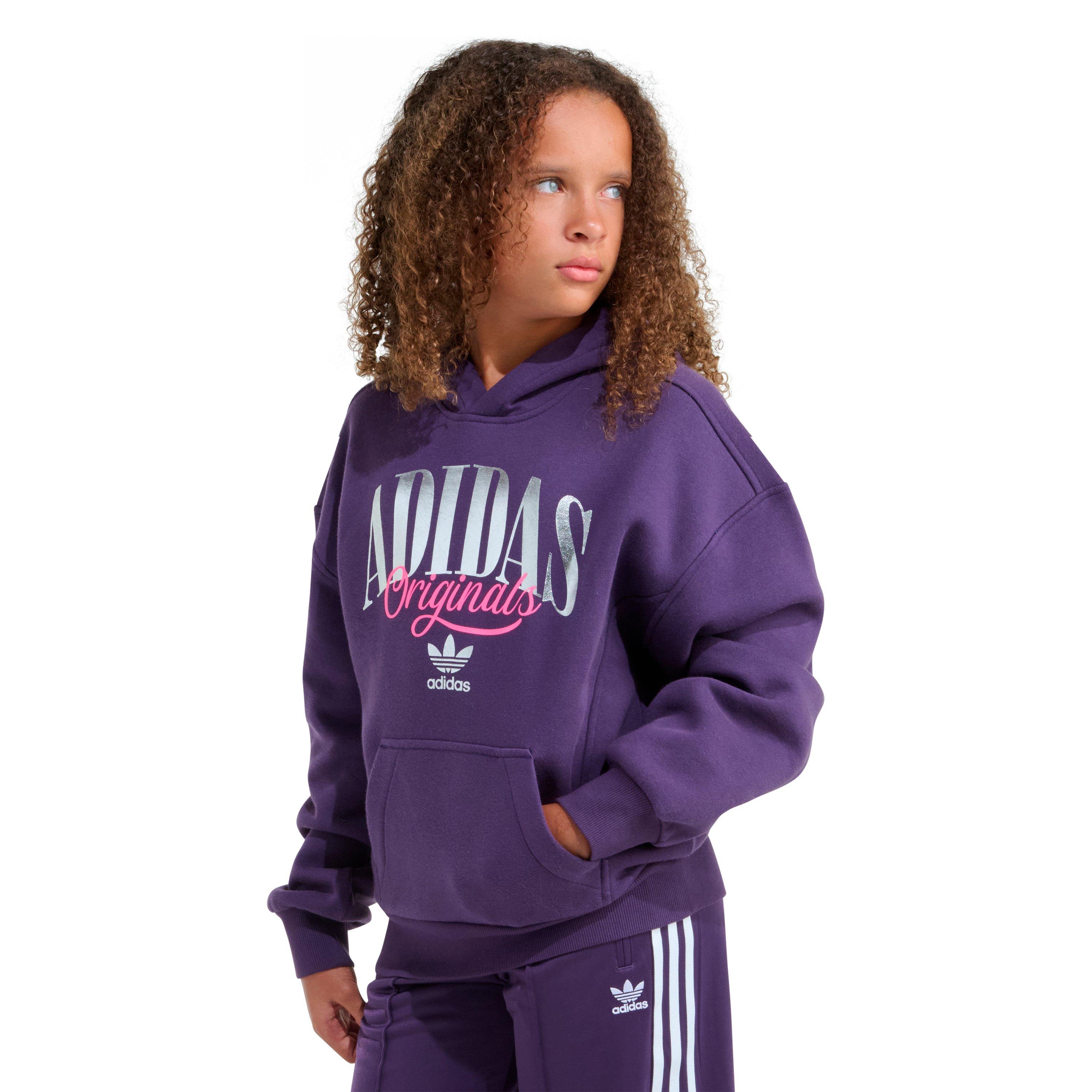 adidas Plum and Silver Big Girls' Hoodie