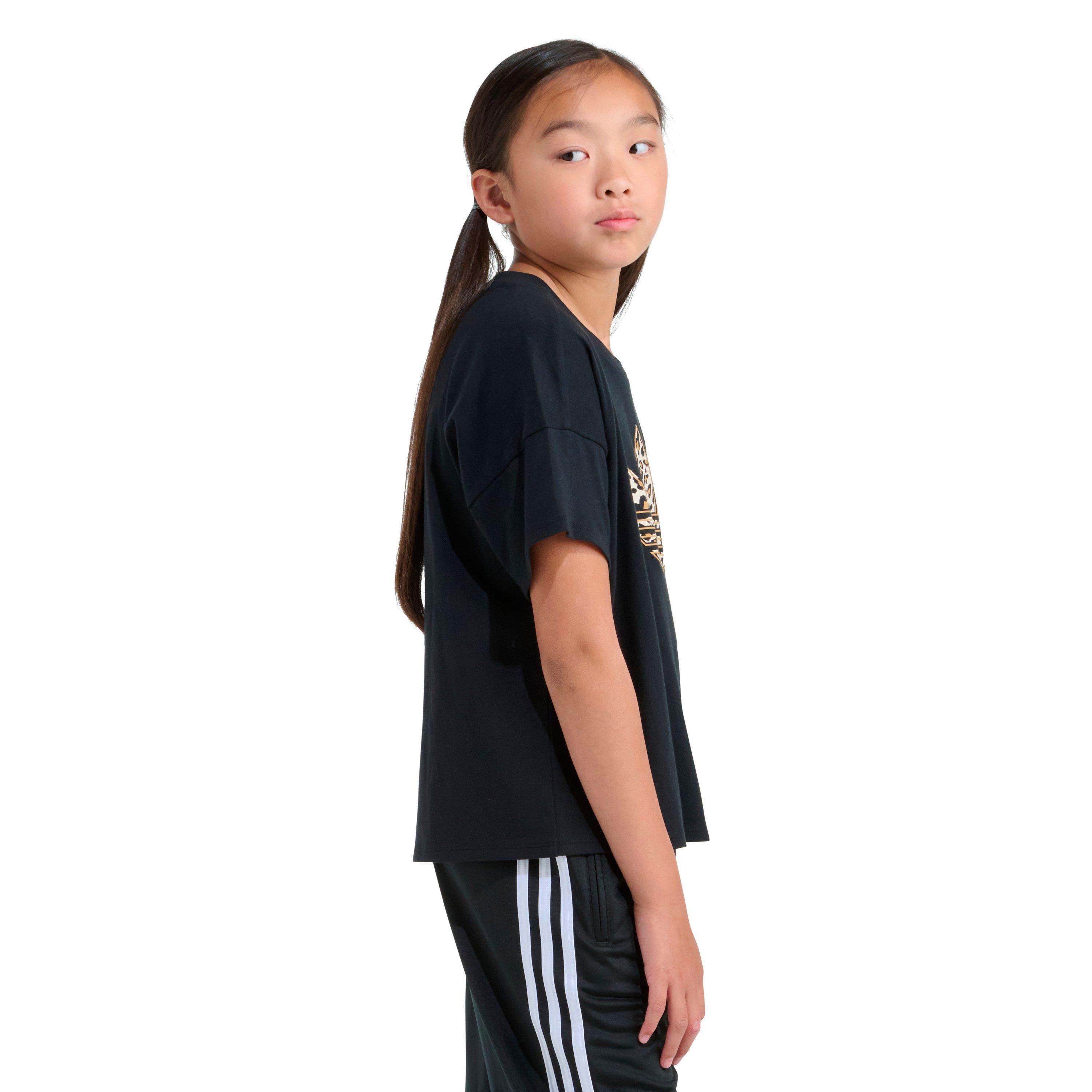 adidas Big Girls' Cheetah/Black Tee