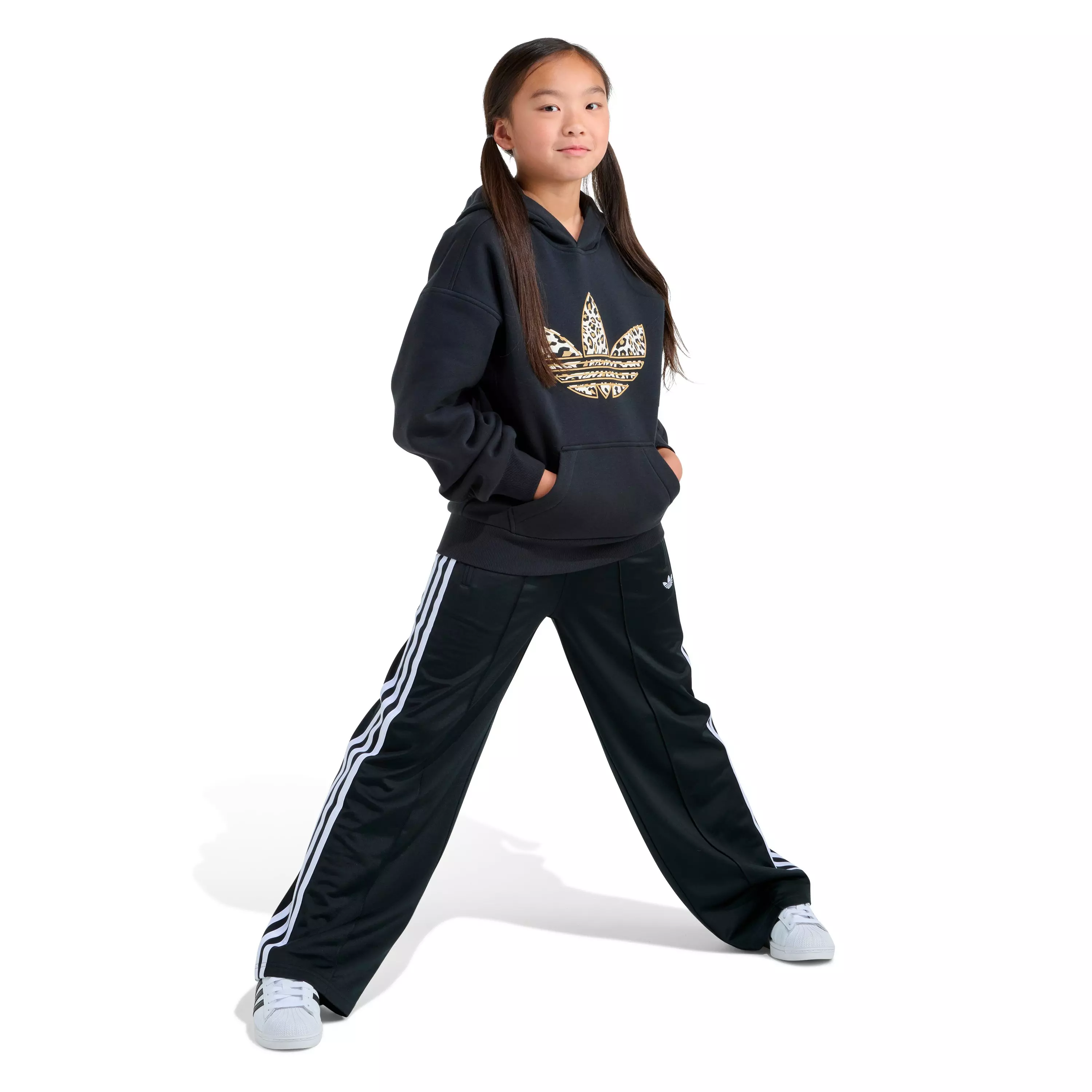 adidas Big Girls' Hoodie - Cheetah/Black - BLACK/BROWN