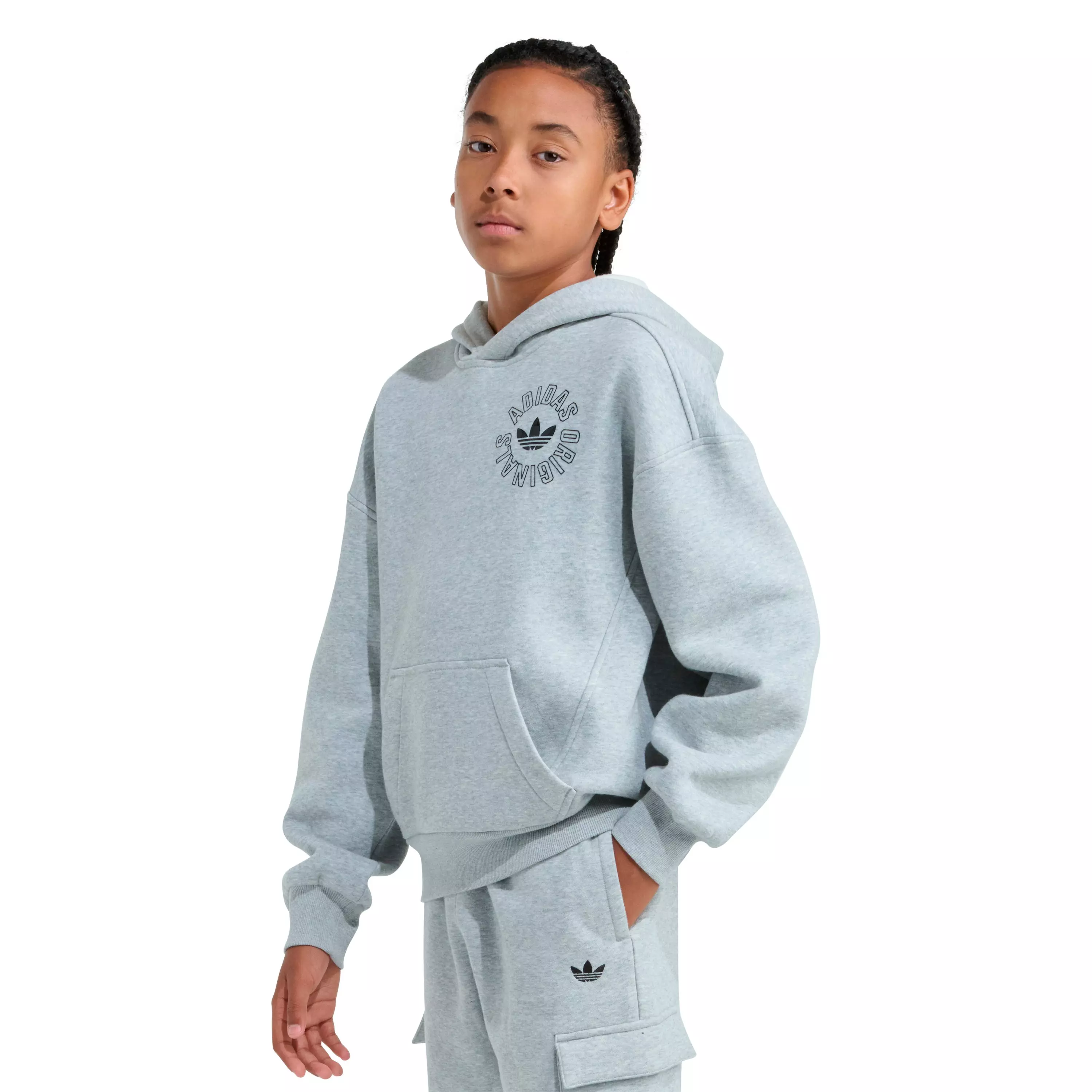 adidas Big Kids' Hoodie - Grey/Multi - GREY