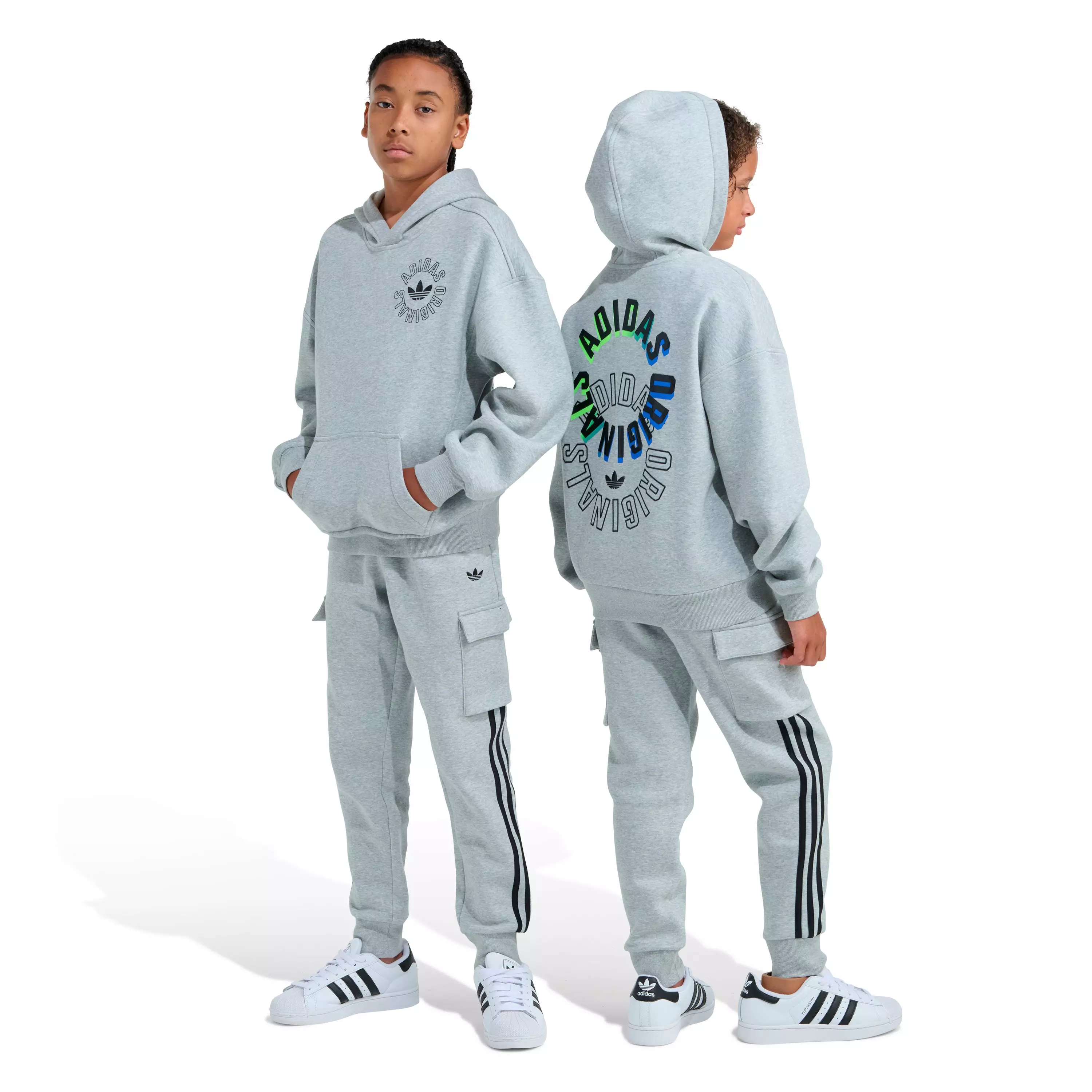adidas Big Kids' Hoodie - Grey/Multi - GREY