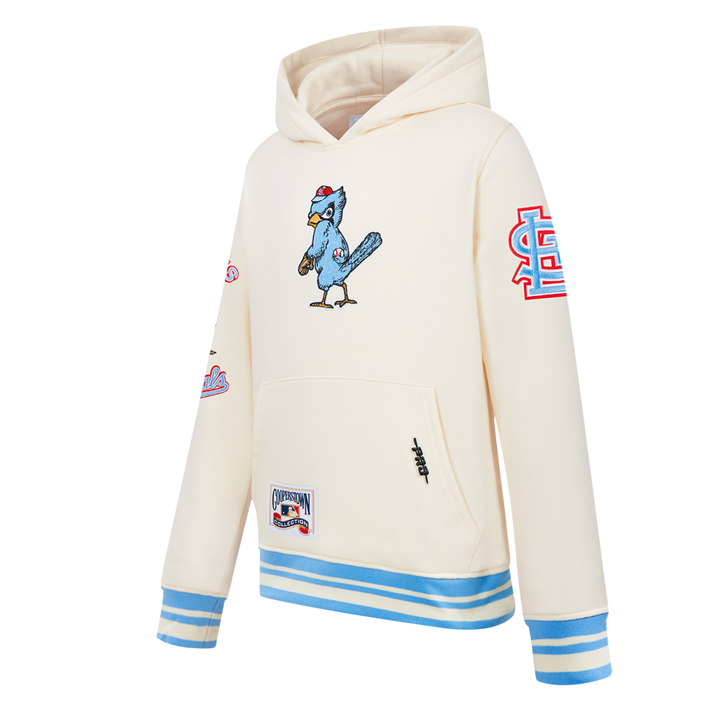Pro Standard Youth St. Louis Cardinals Retro Classic Hoodie-Eggshell - CREAM Thumbnail View 3