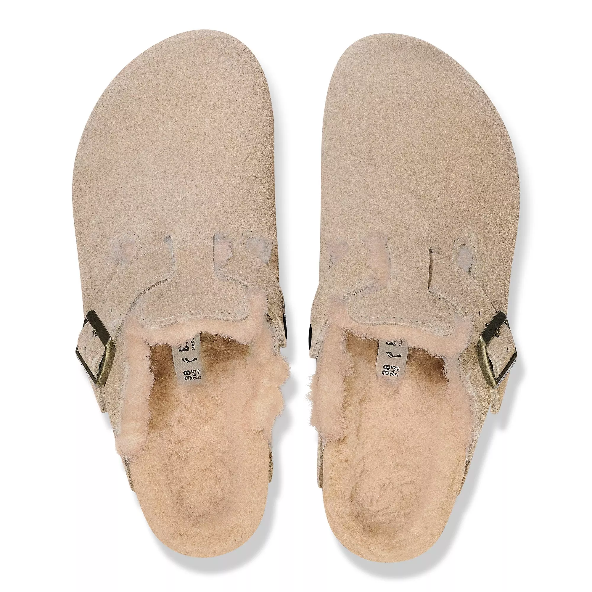 Birkenstock Boston Shearling "Taupe" Women's Sandal - TAN
