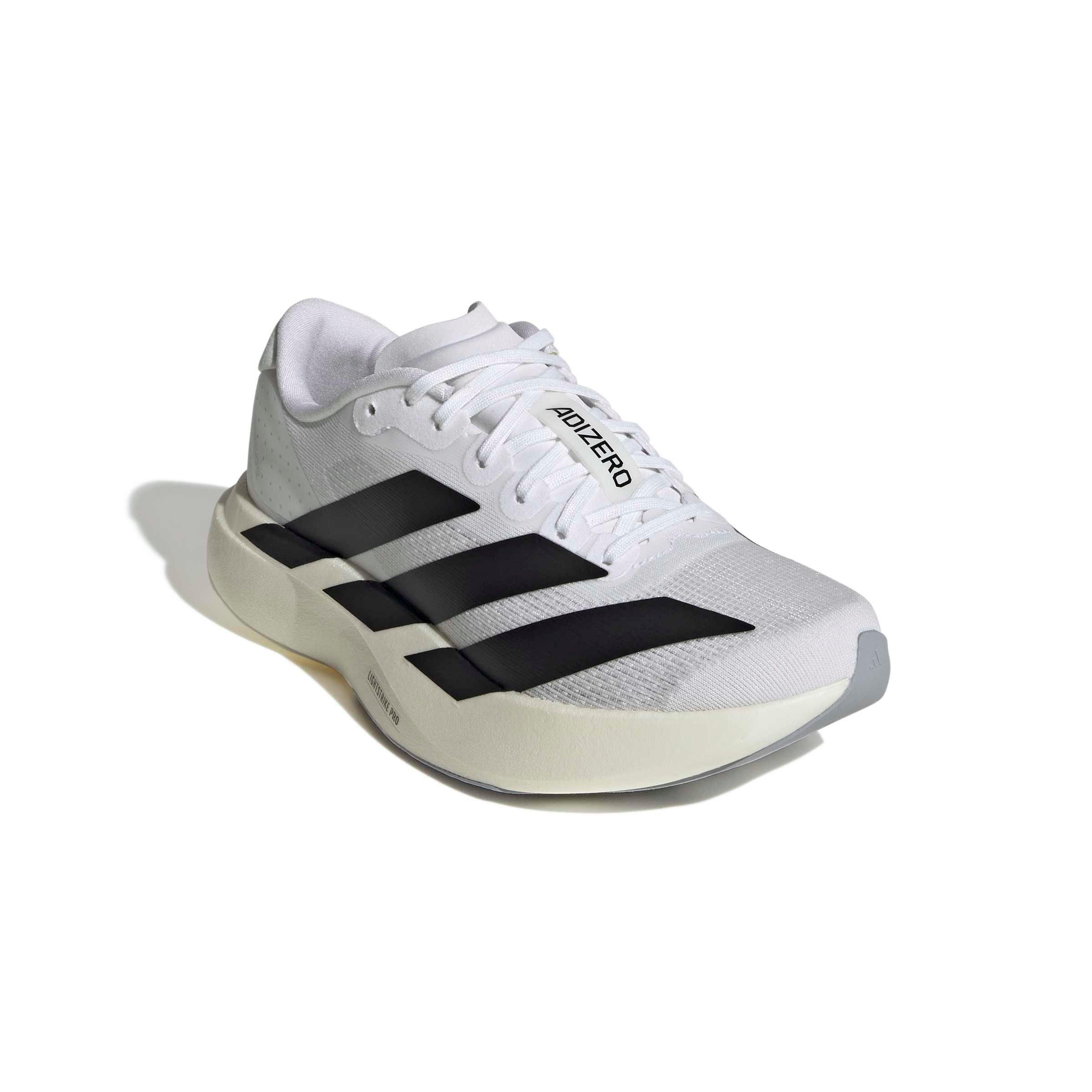 adidas Adizero EVO SL Grade School Boys' "White/Core Black/Dash Grey" Running Shoe