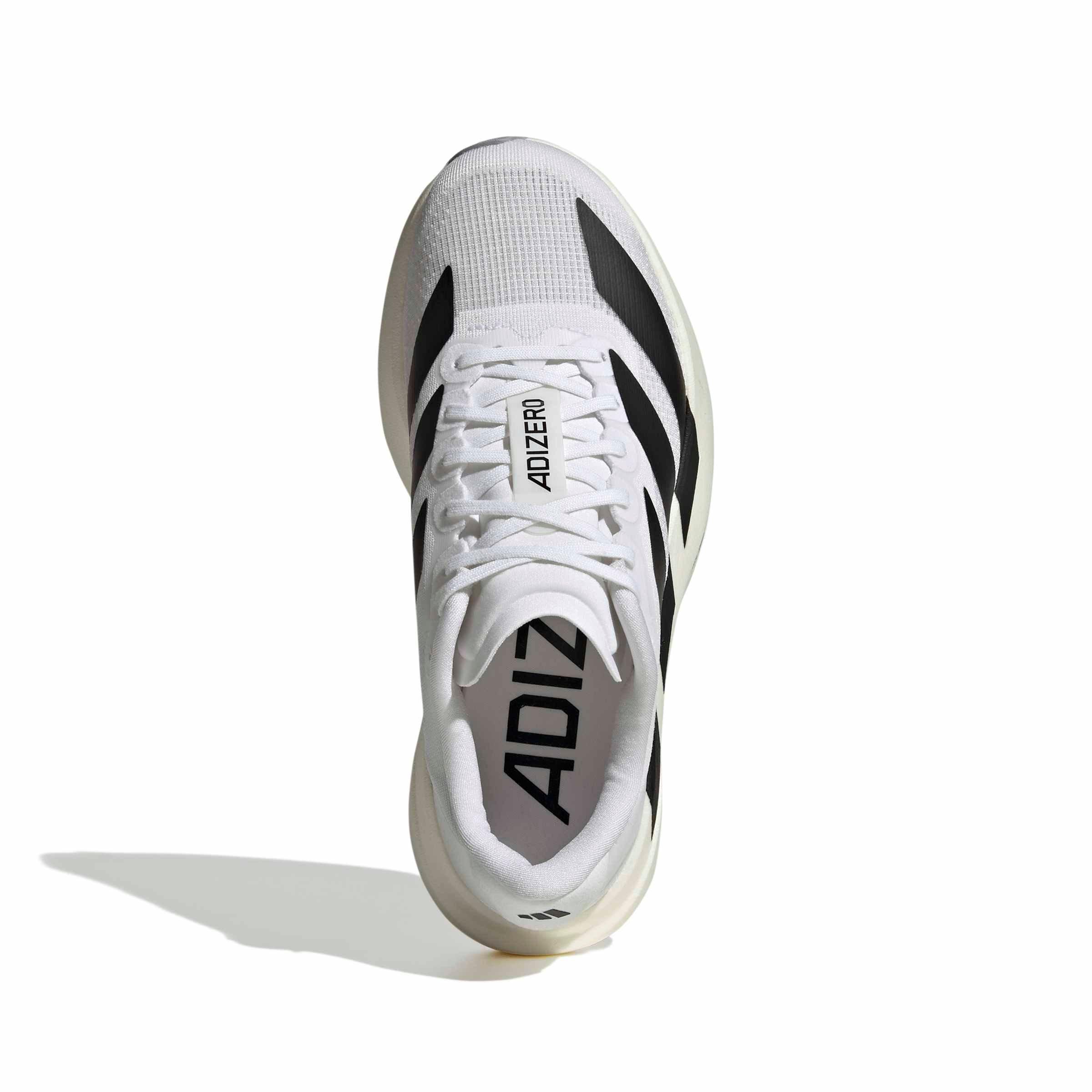 adidas Adizero EVO SL Grade School Boys' "White/Core Black/Dash Grey" Running Shoe
