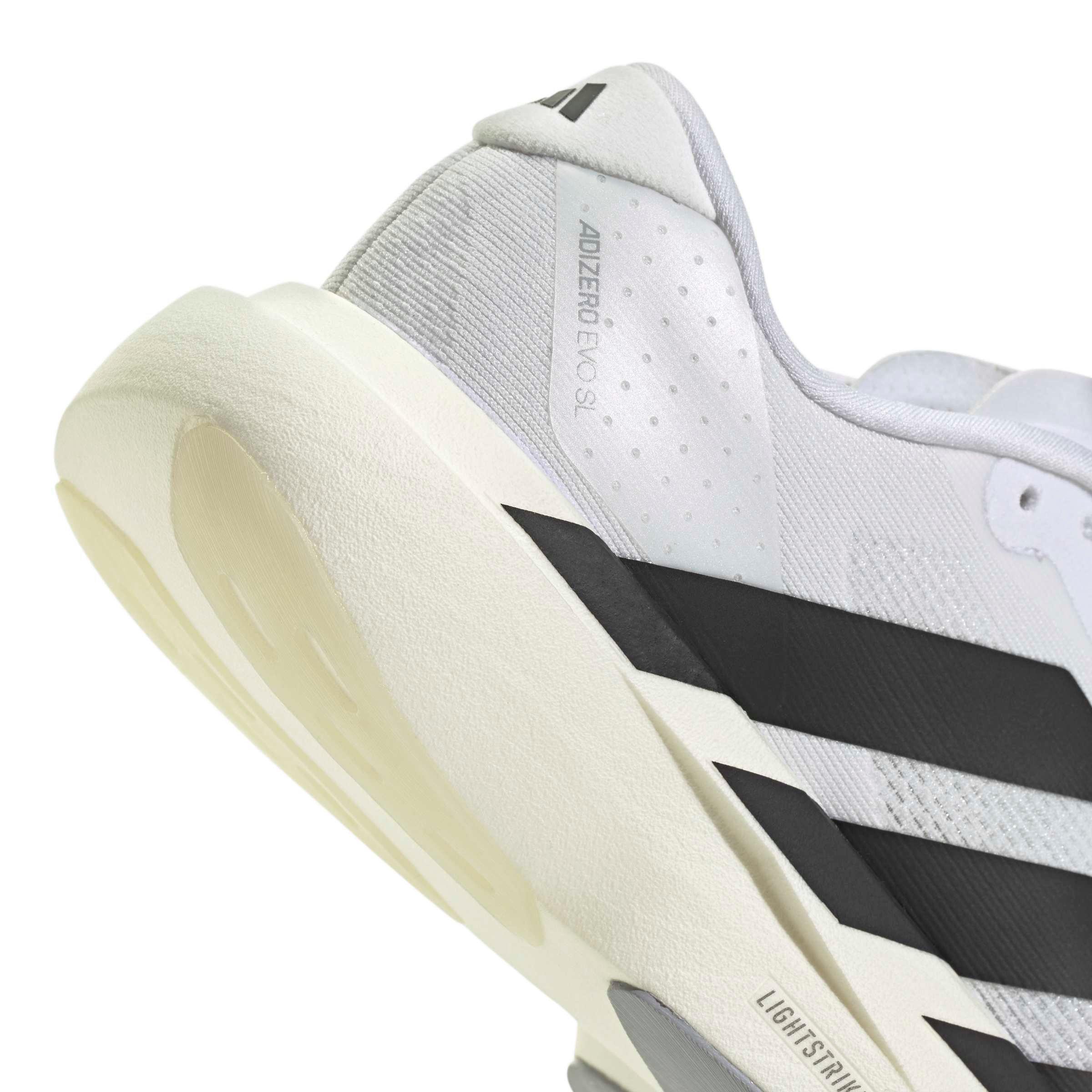 adidas Adizero EVO SL Grade School Boys' "White/Core Black/Dash Grey" Running Shoe
