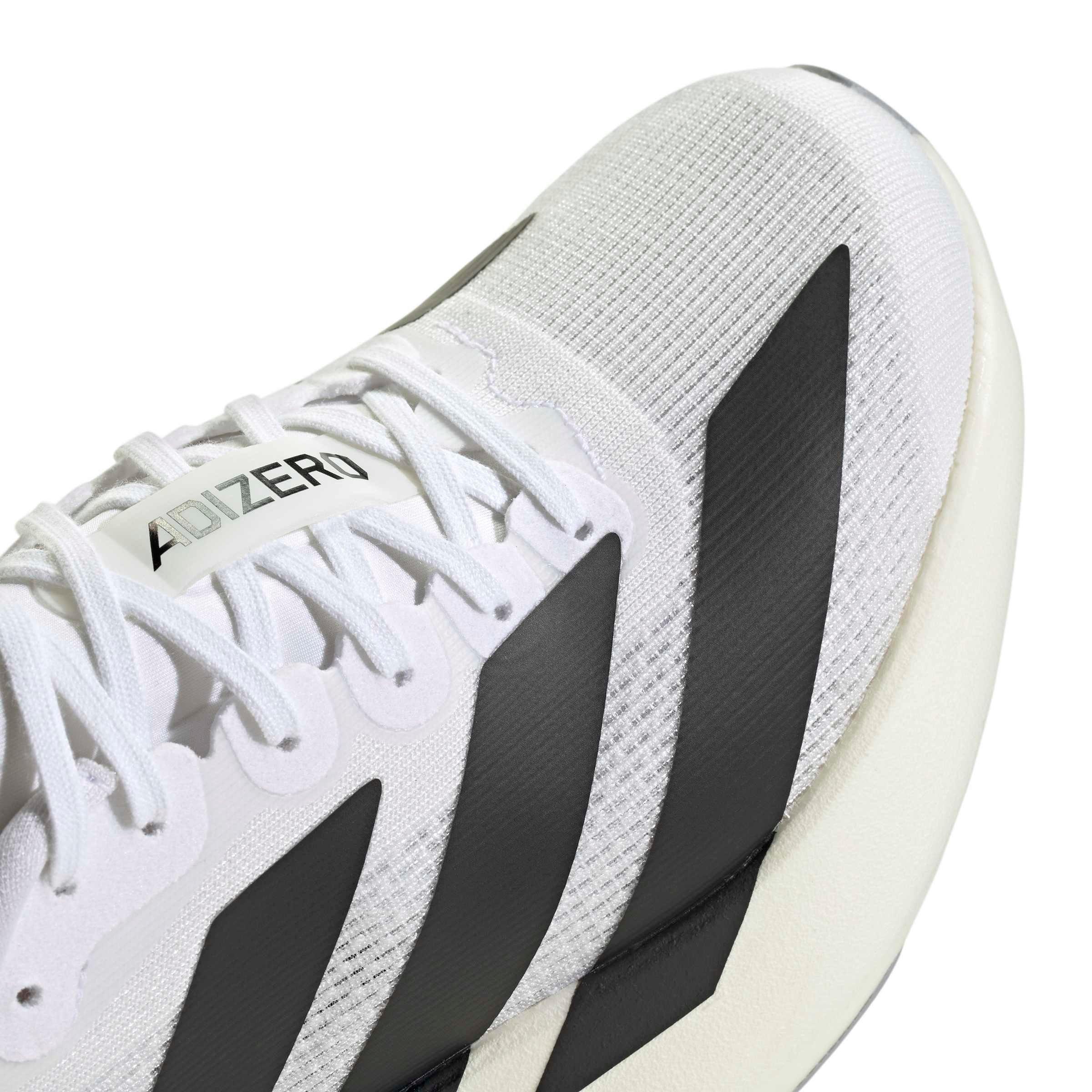 adidas Adizero EVO SL Grade School Boys' "White/Core Black/Dash Grey" Running Shoe