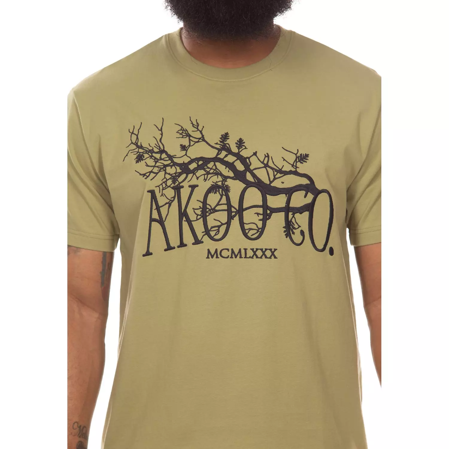 AKOO Men's Family Tree Tee - Sage - GREEN
