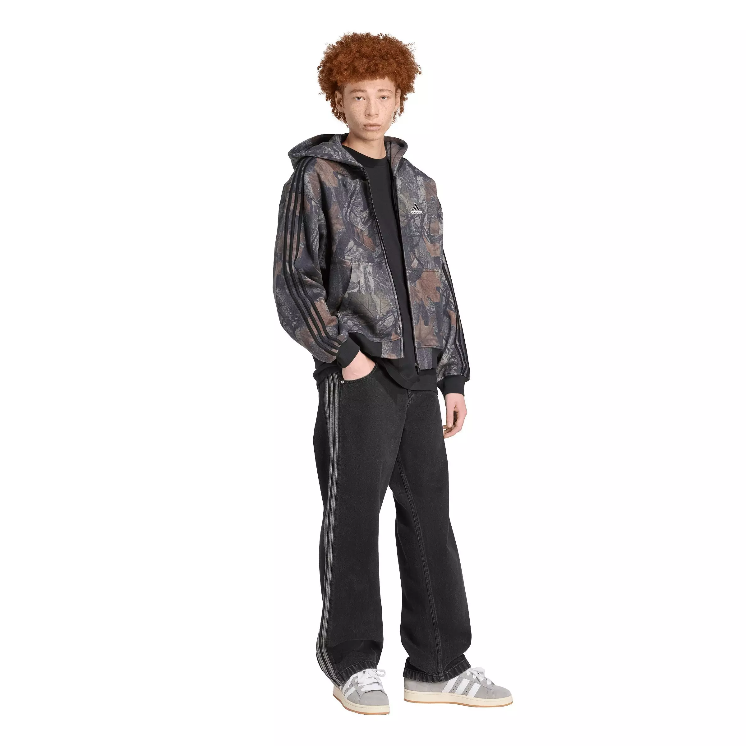 adidas Men's Camo Hooded Full-Zip Jacket - CAMOUFLAGE