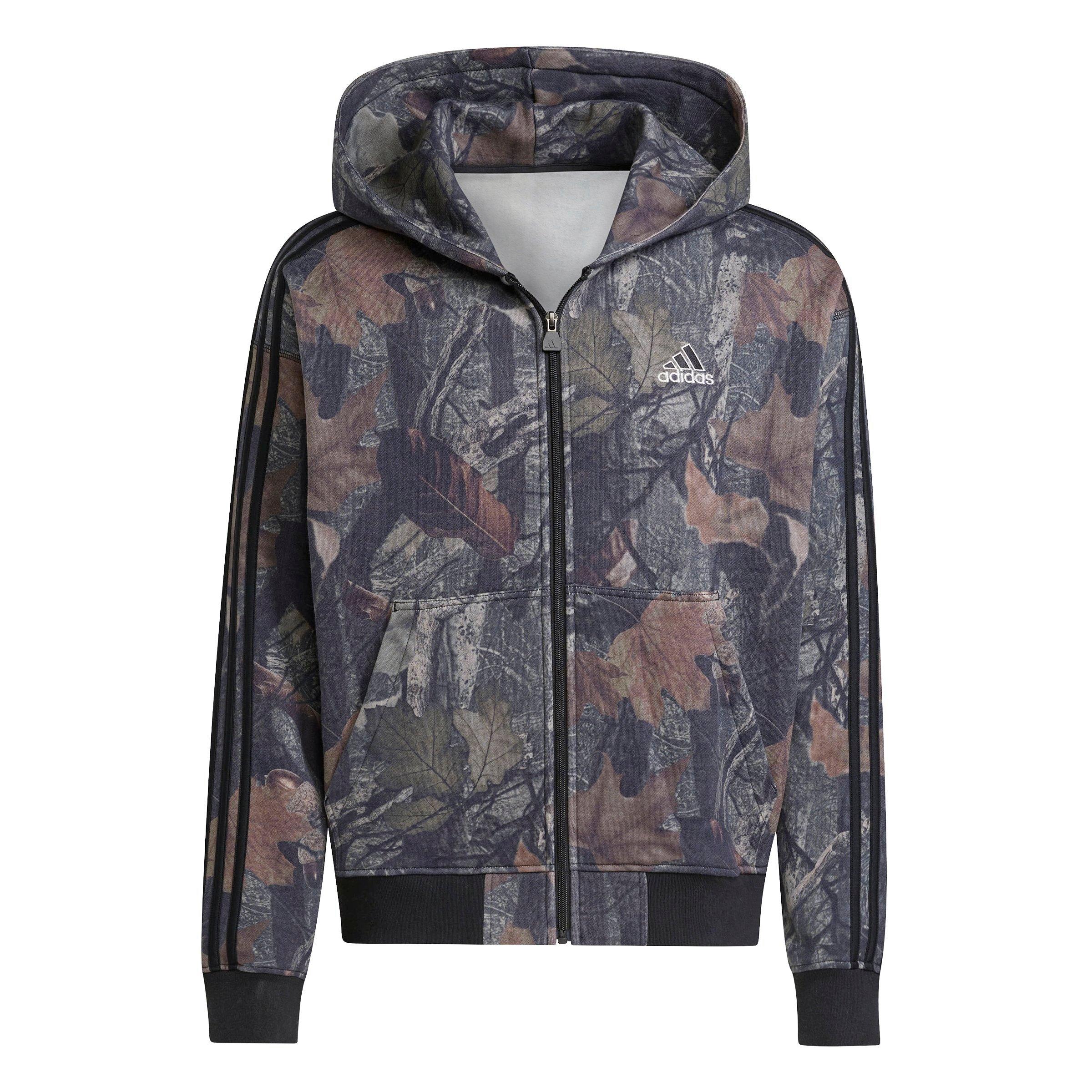adidas Men's Camo Hooded Full-Zip Jacket - CAMOUFLAGE Thumbnail View 5