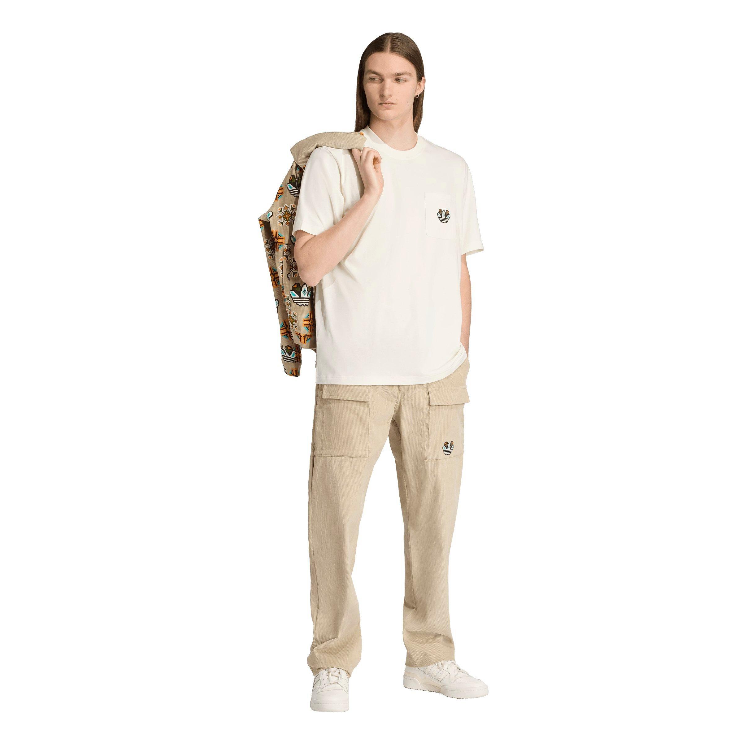 adidas Originals Men's Monogram Loose Tee - WHITE Thumbnail View 5