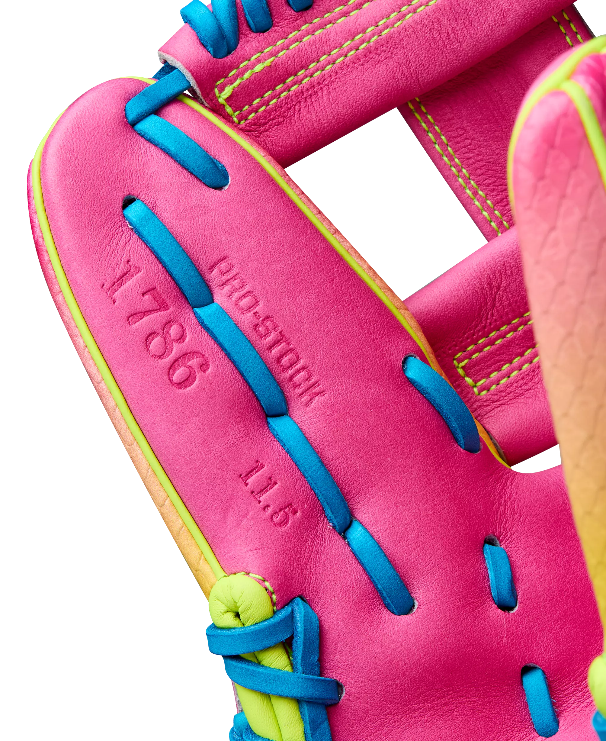Wilson A2000 1786SS 11.5" Pink Lemonade Baseball Fielders Glove 2025 - YELLOW/BLUE