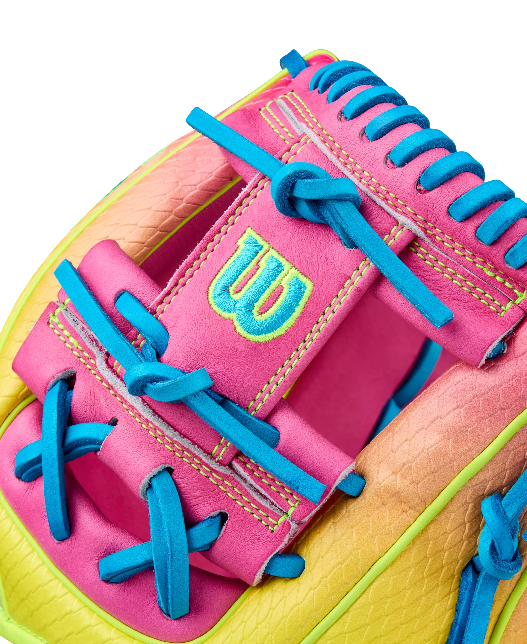 Wilson A2000 1786SS 11.5" Pink Lemonade Baseball Fielders Glove 2025 - YELLOW/BLUE