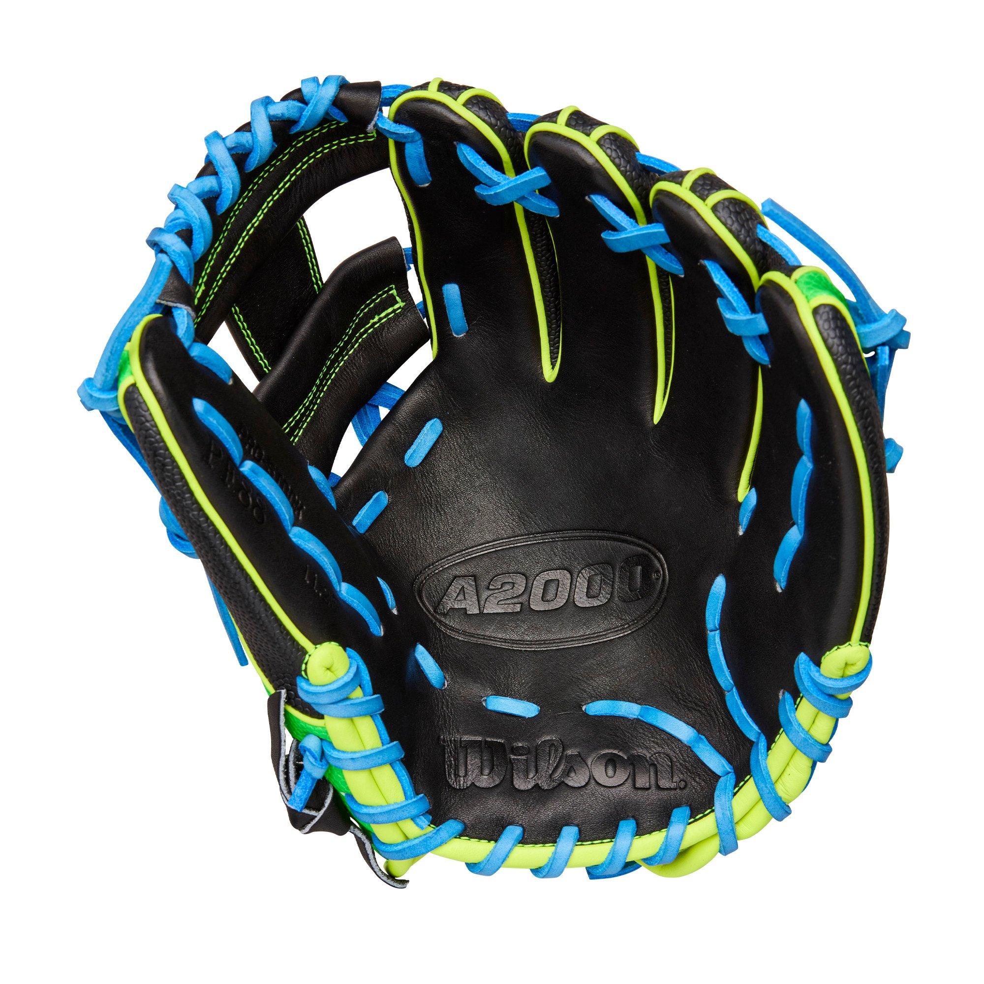 Wilson A2000 PF88SS 11.25” Black/Neon Green/Sky Blue Infield Baseball Glove 2025