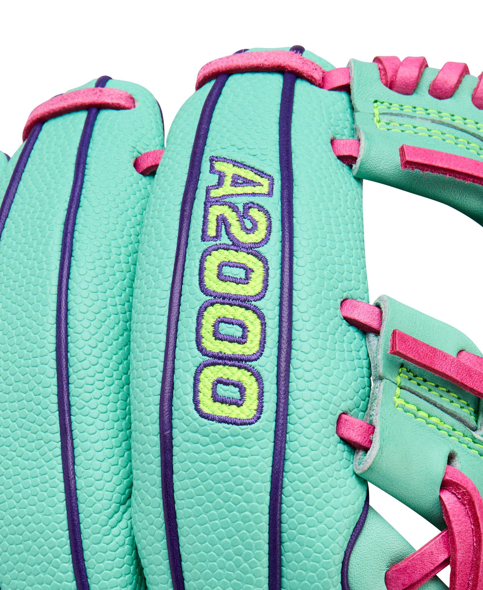 Wilson A2000 DP15SS 11.5” Seafoam/Flamingo/Optic Yellow Infield Baseball Glove 2025
