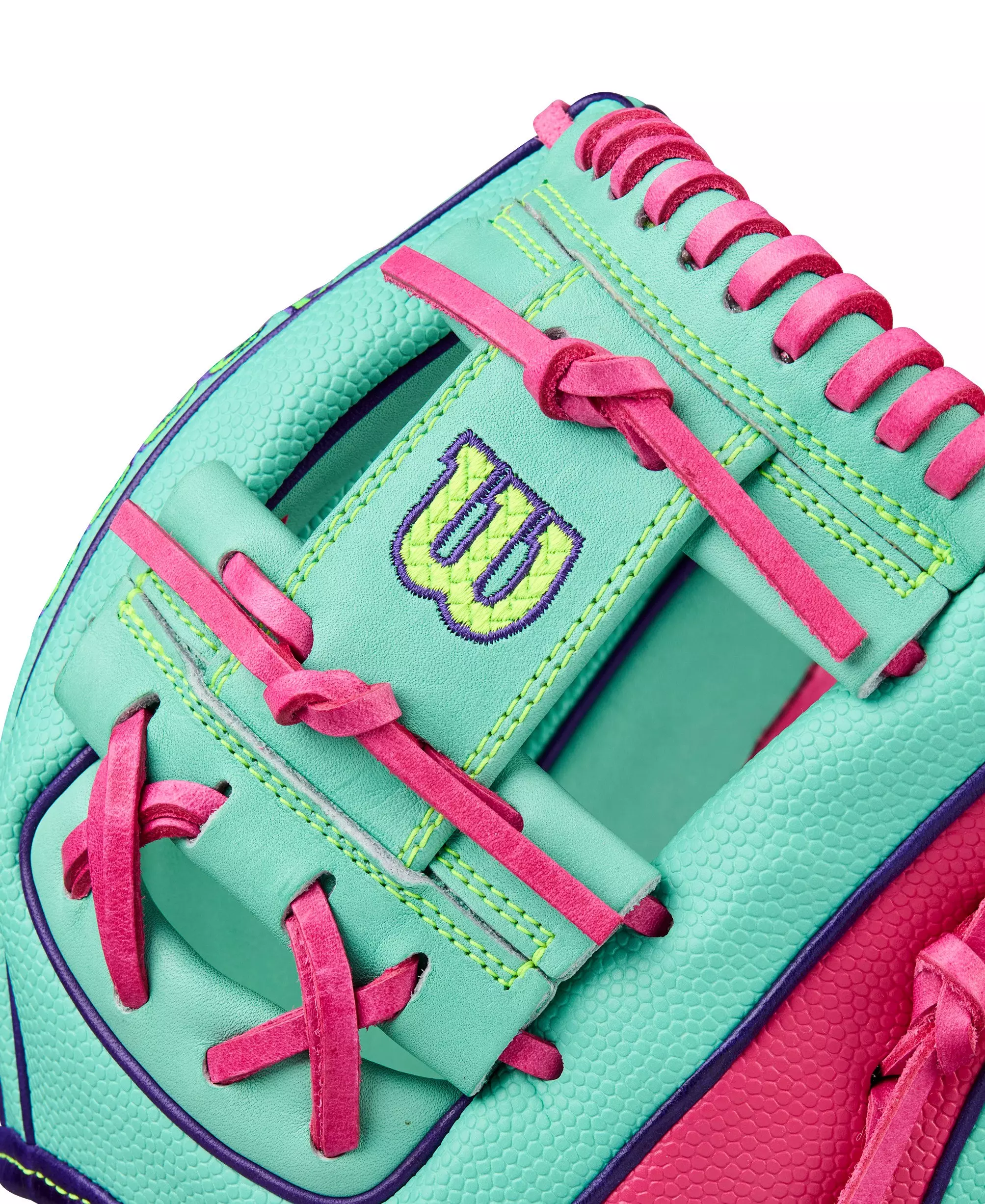 Wilson A2000 DP15SS 11.5” Infield Baseball Glove 2025 - Seafoam/Flamingo/Optic Yellow - TEAL