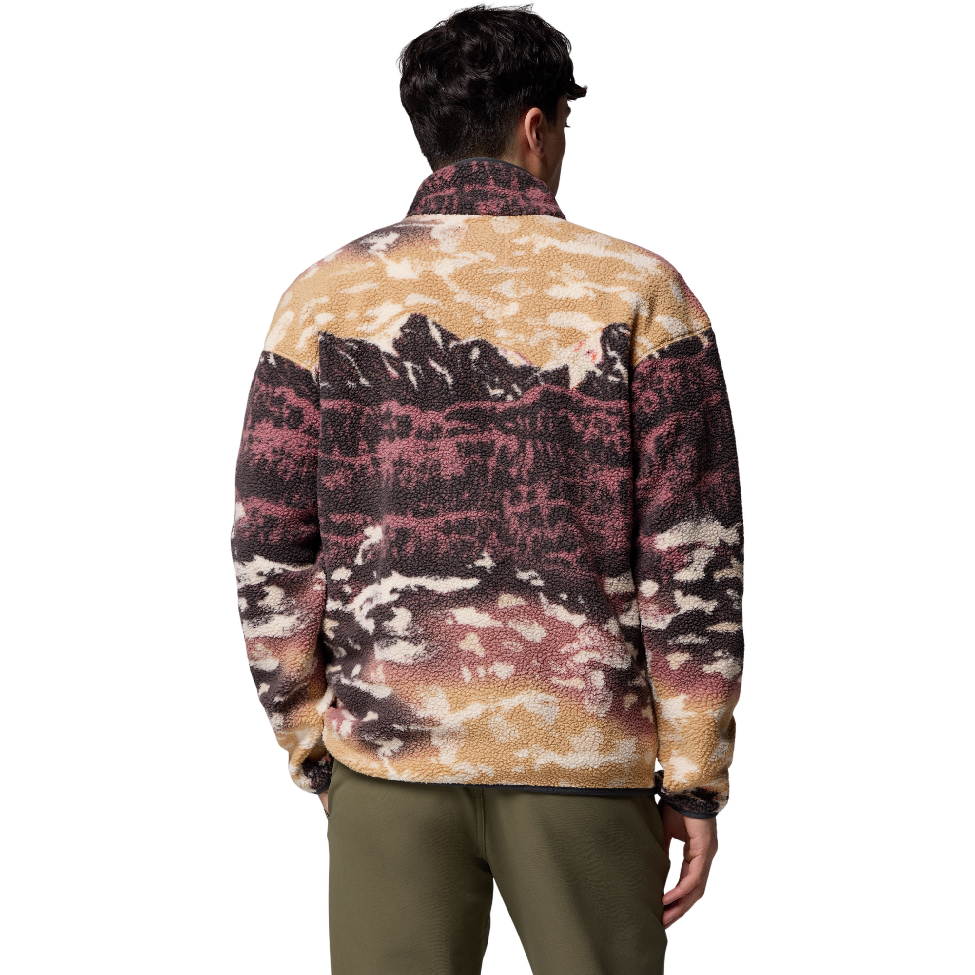 Columbia Men's Helvetia II Printed Half Snap Fleece Pullover - BROWN Thumbnail View 2