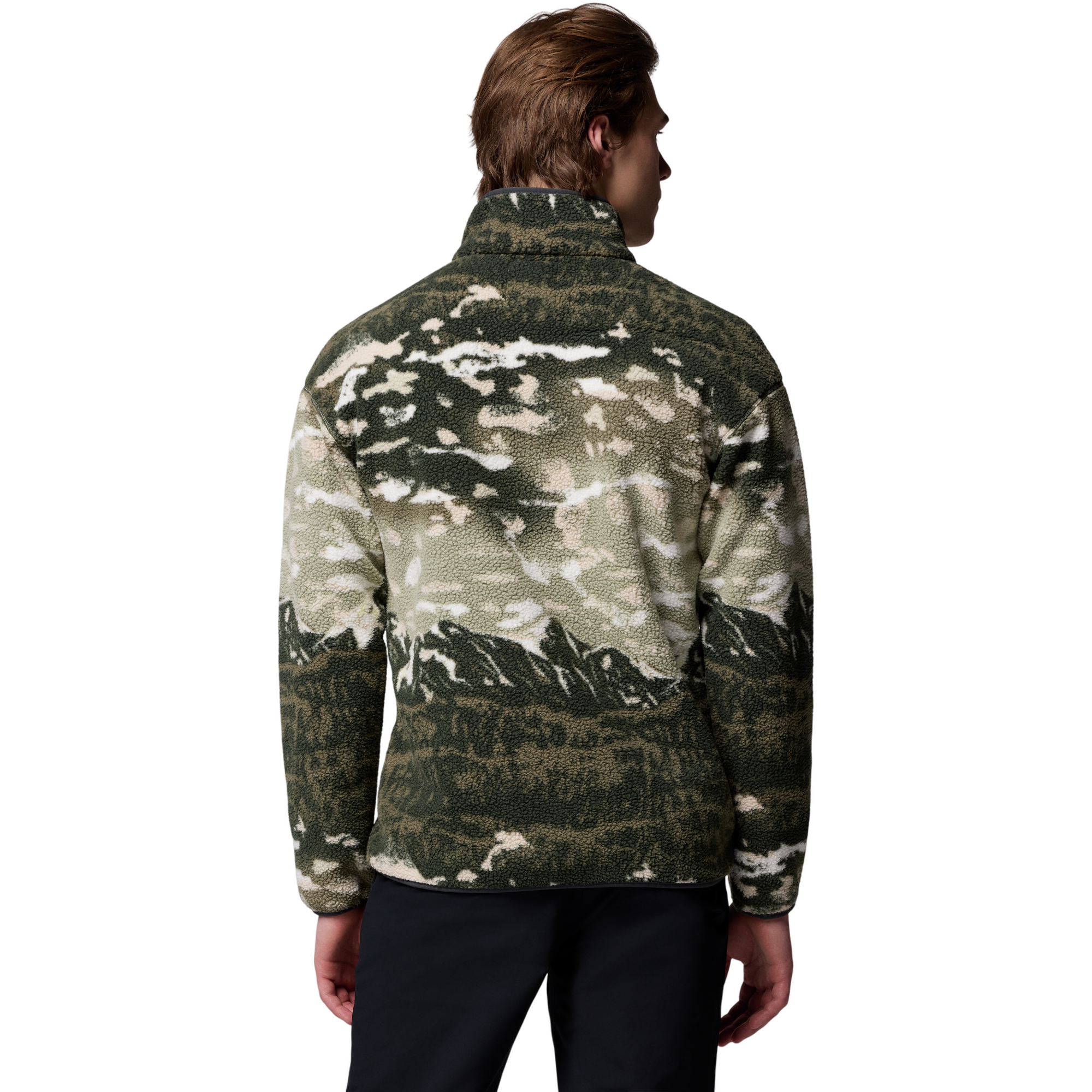 Columbia Men's Helvetia II Printed Half Snap Fleece Pullover-Green - GREEN Thumbnail View 2