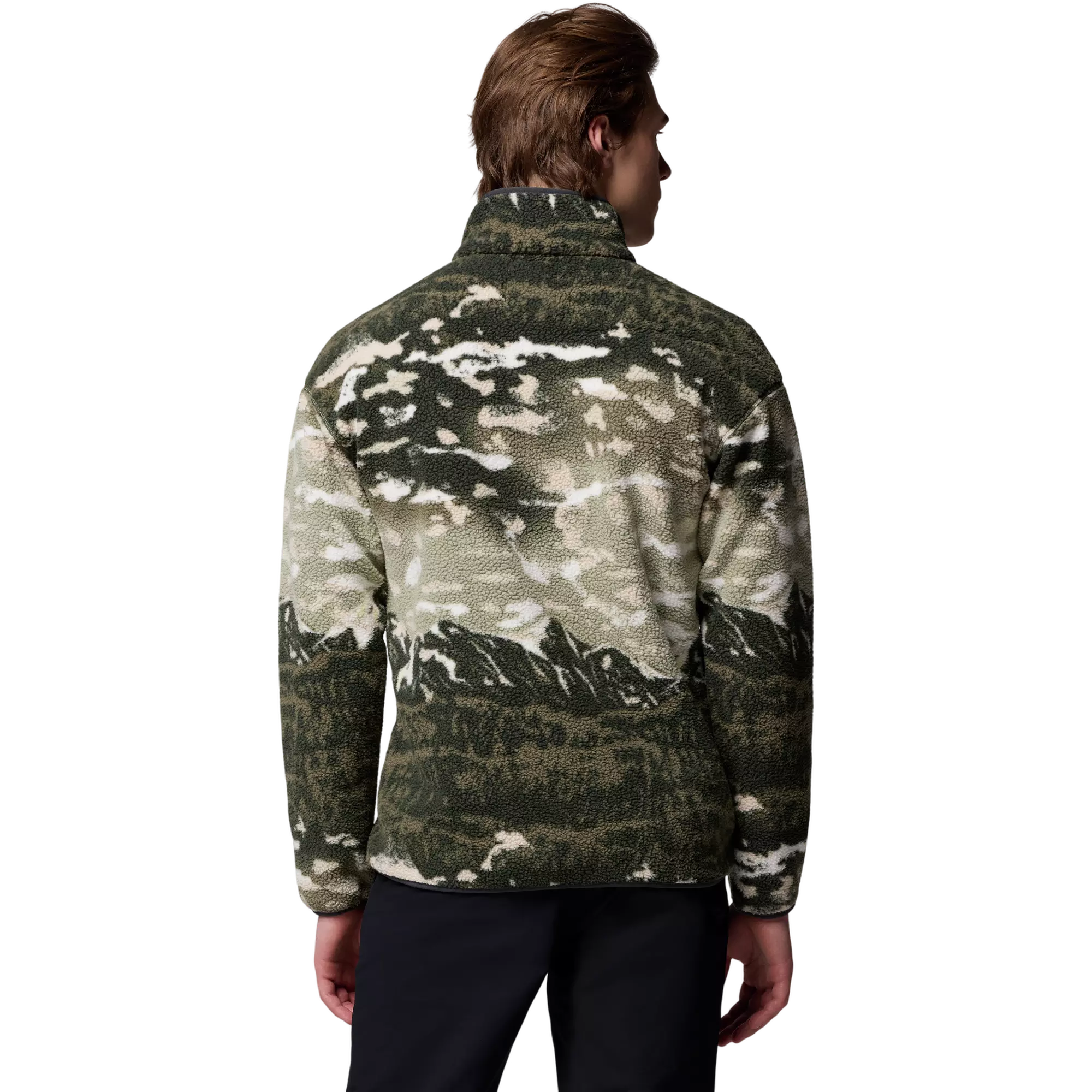 Columbia Men's Helvetia II Printed Half Snap Fleece Pullover-Green - GREEN