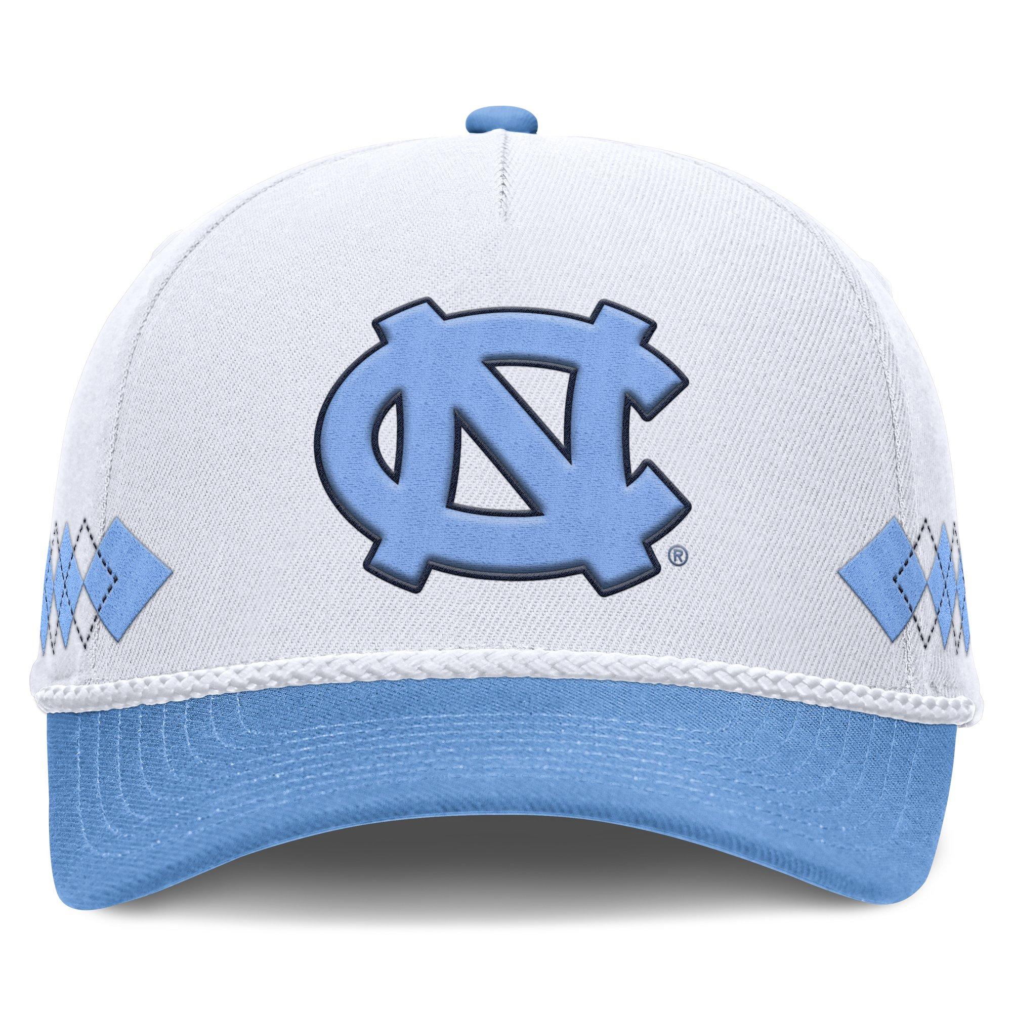'47 University of North Carolina Tar Heels White/Light Blue Argyle Adjustable Hat