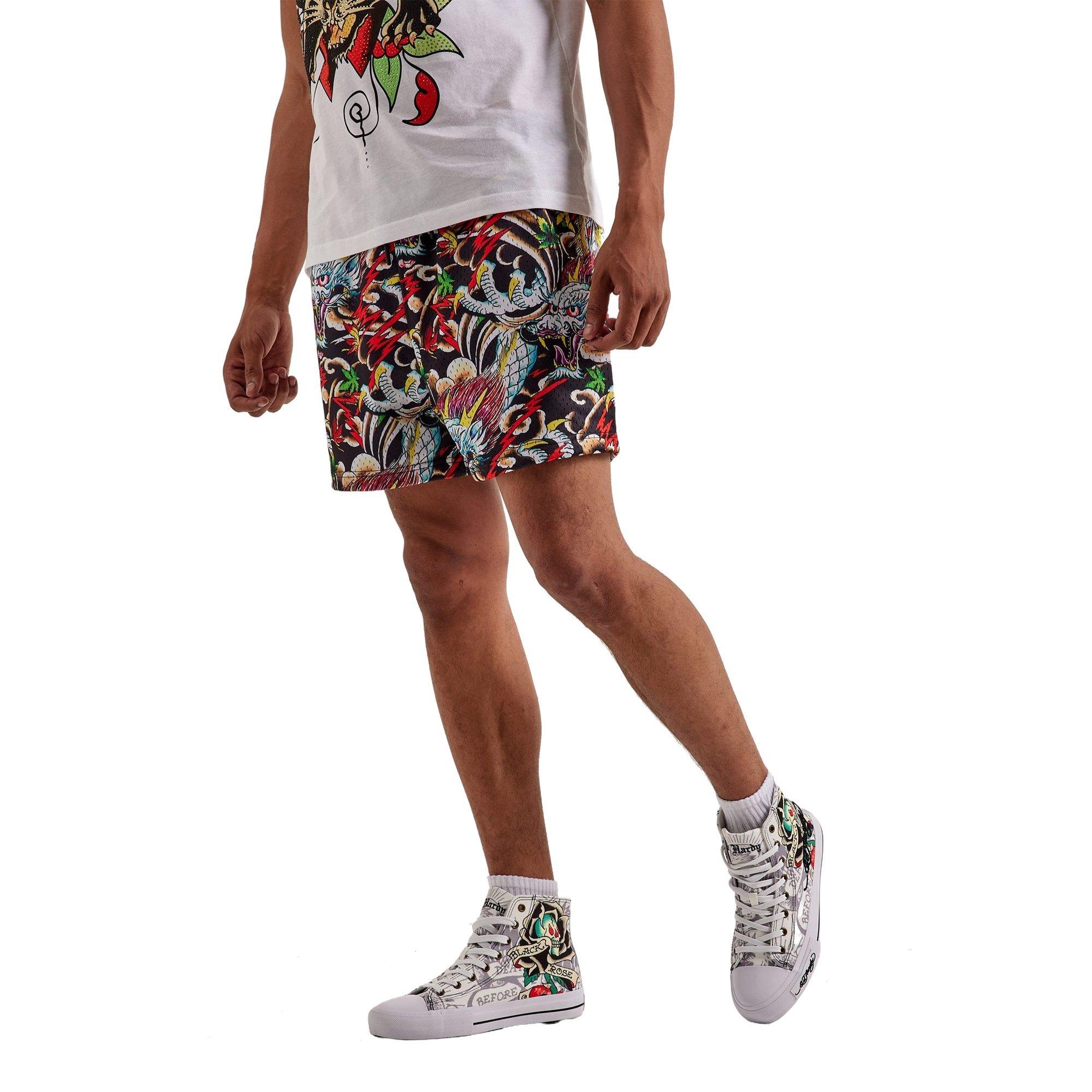 Ed Hardy Men's Dragon Mesh Shorts - MULTI-COLOR Thumbnail View 3